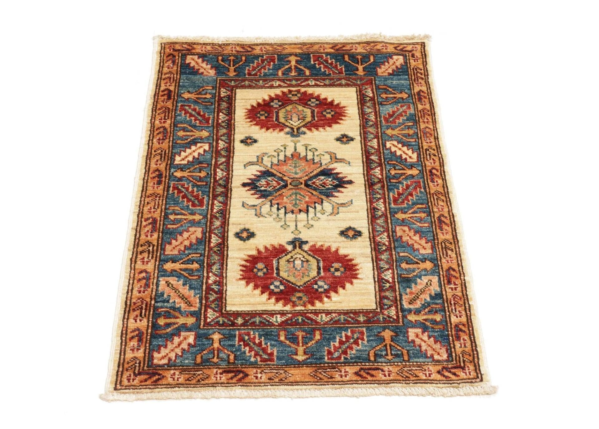 Kazak Orientteppich 65 × 89 cm aus Wolle, handgeknüpft