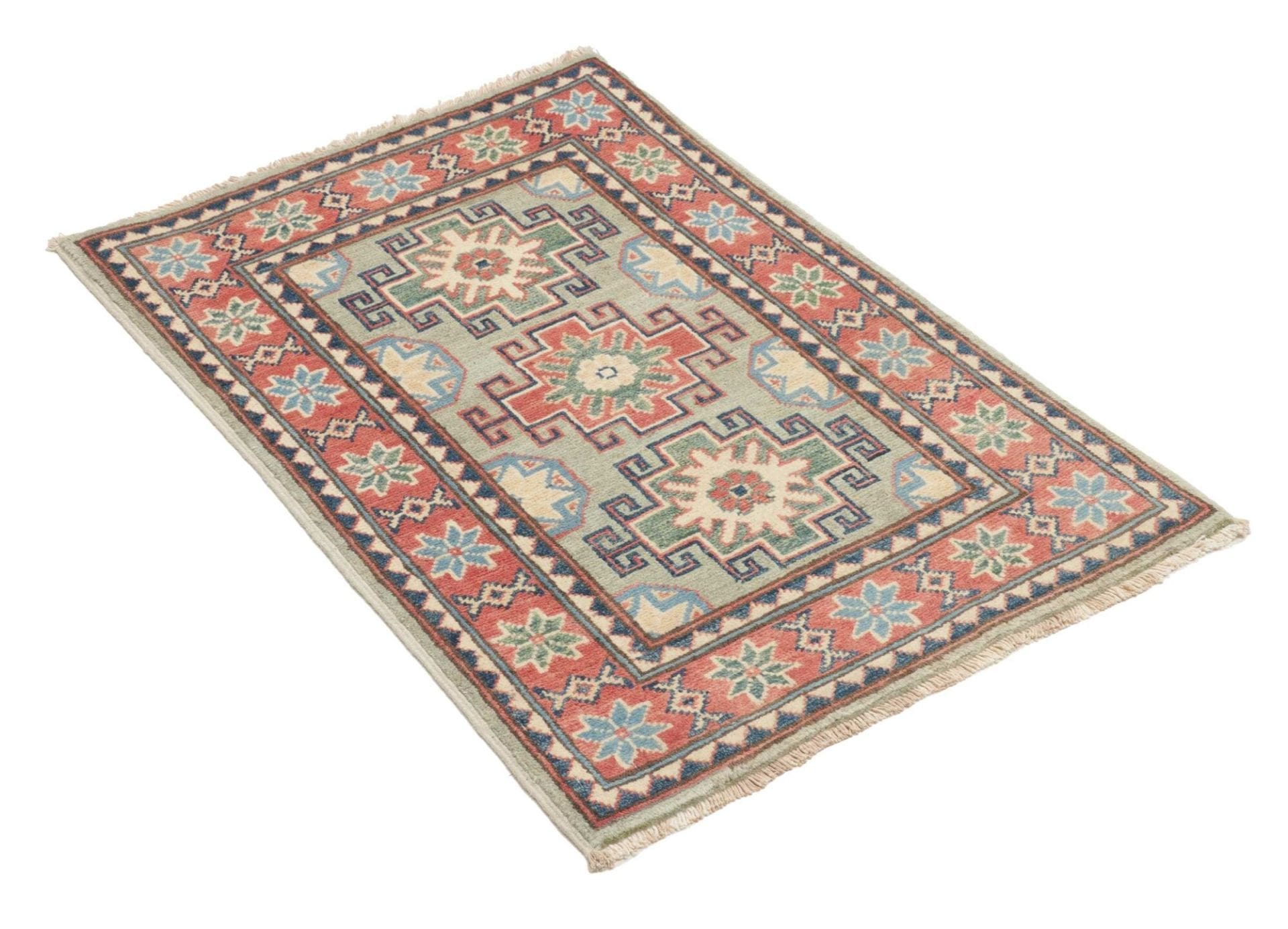 Kazak Orientteppich 64 × 89 cm aus Wolle, handgeknüpft