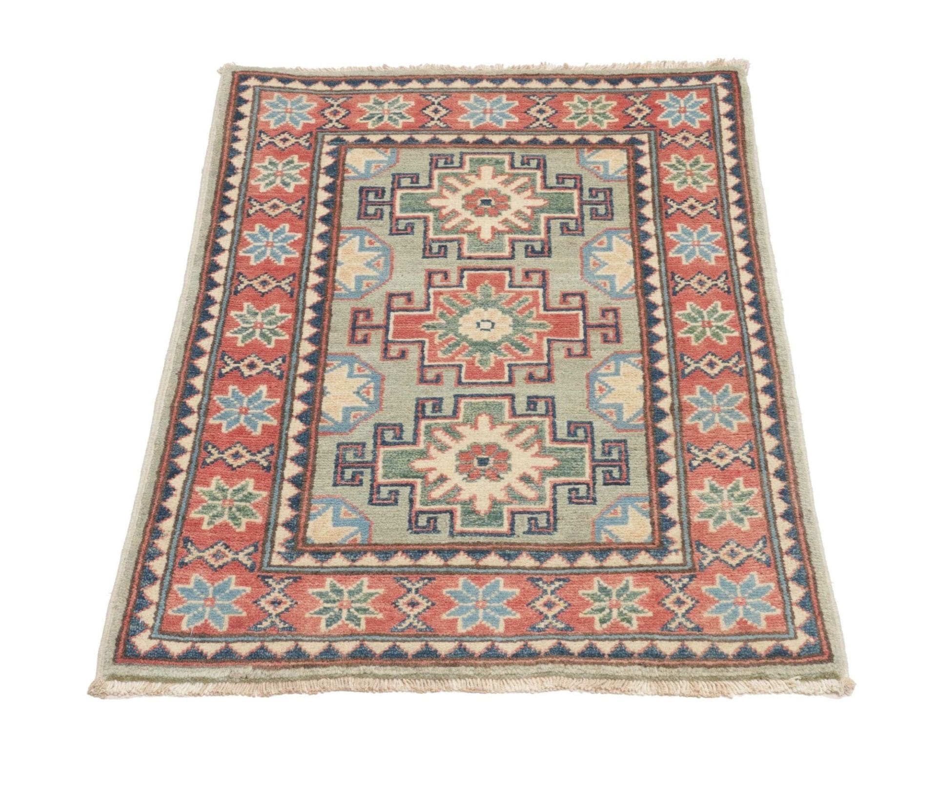 Kazak Orientteppich 64 × 89 cm aus Wolle, handgeknüpft