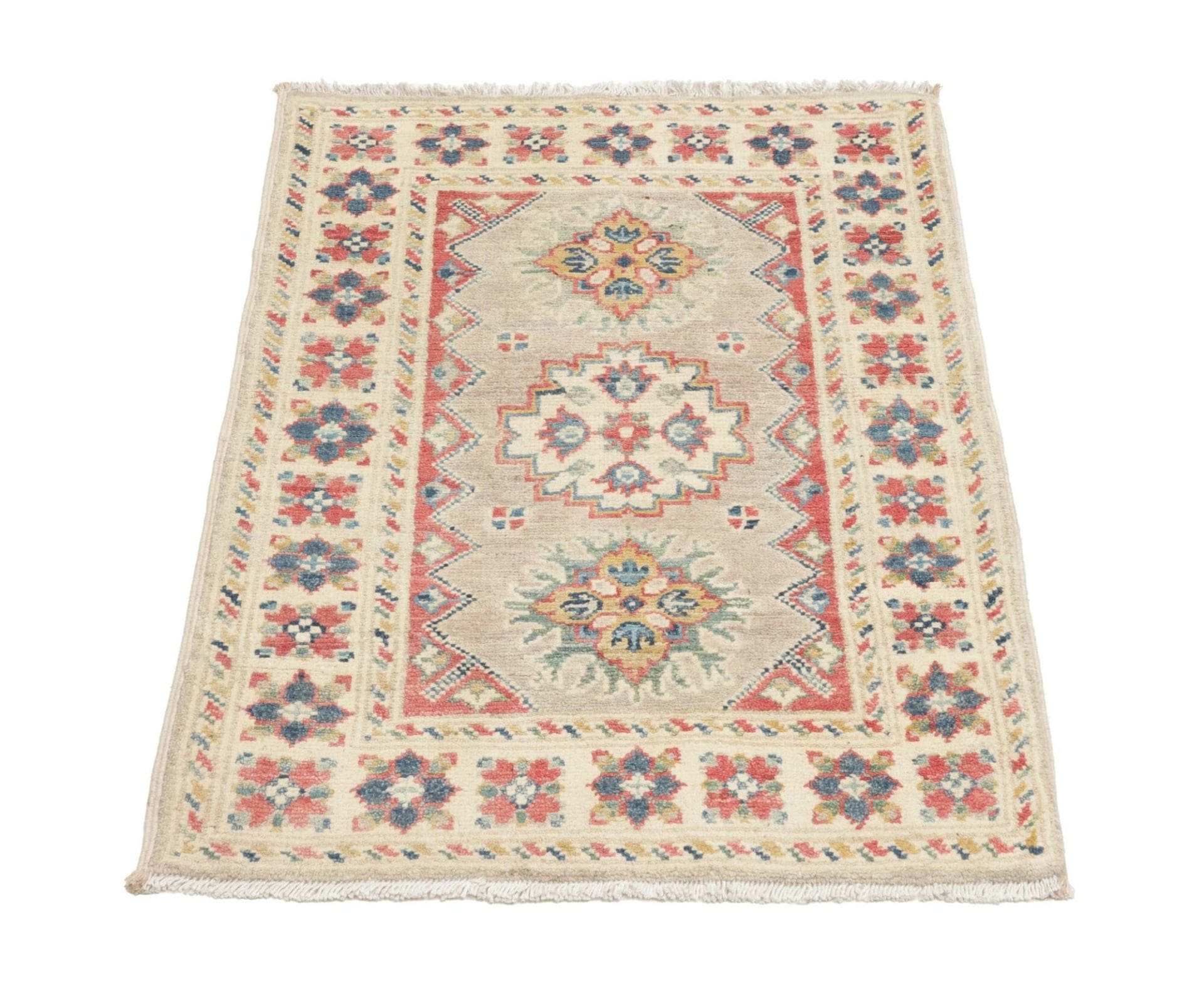 Kazak Orientteppich aus Pakistan, 64 × 96 cm