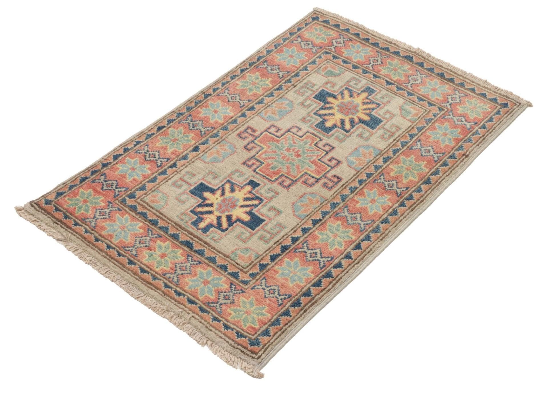 Kazak Orientteppich aus Pakistan, 60 × 87 cm