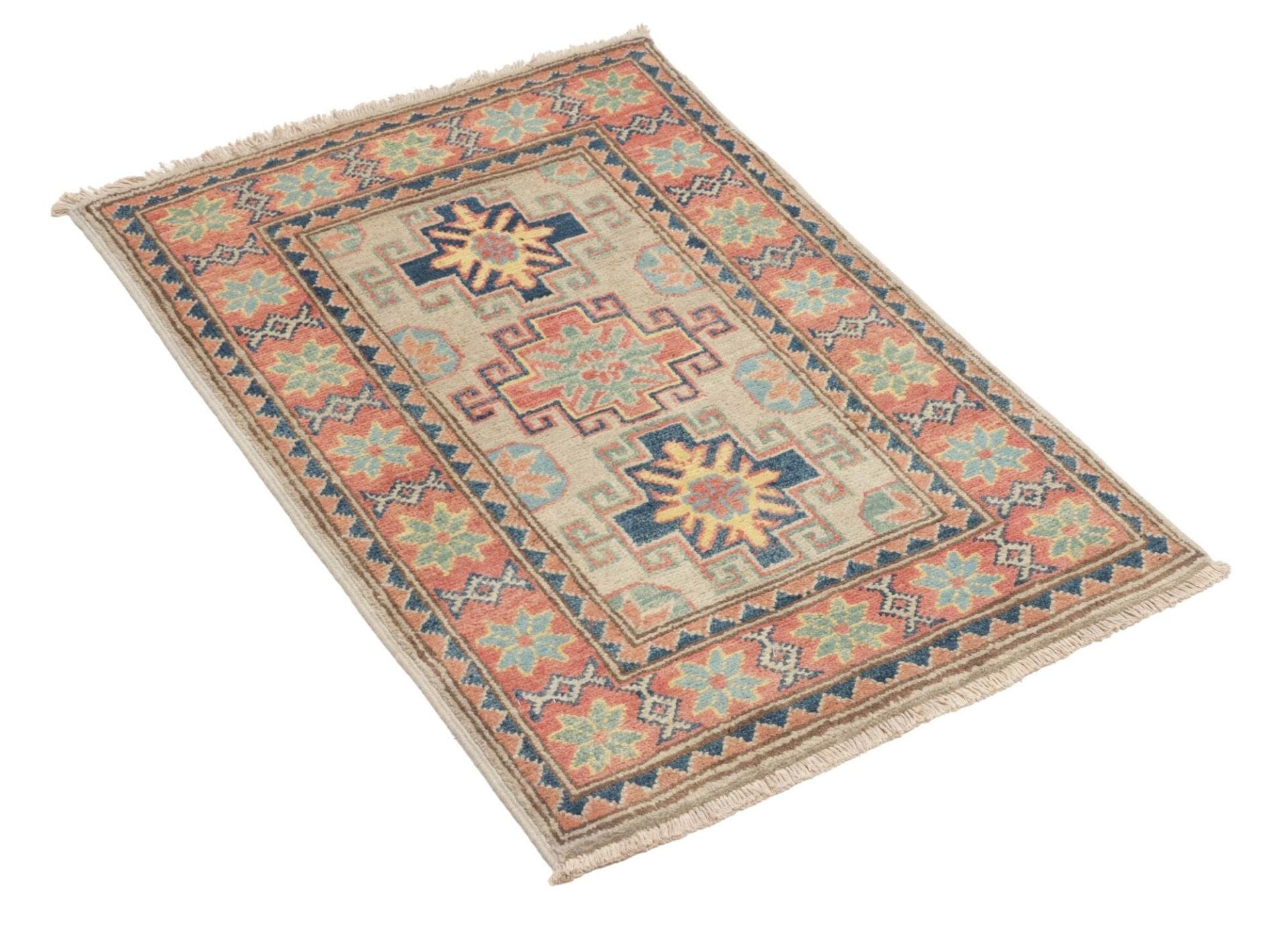 Kazak Orientteppich aus Pakistan, 60 × 87 cm