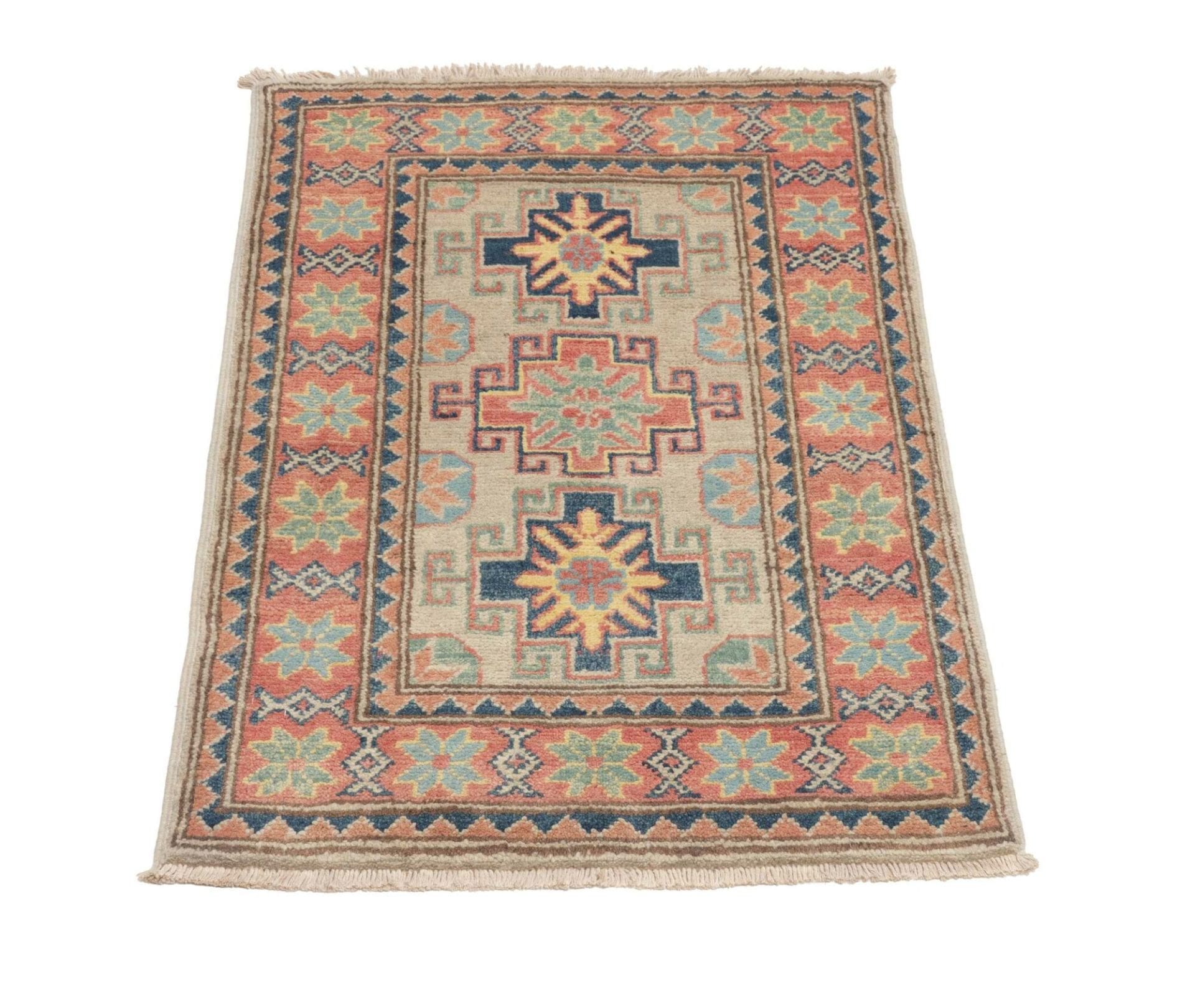 Kazak Orientteppich aus Pakistan, 60 × 87 cm