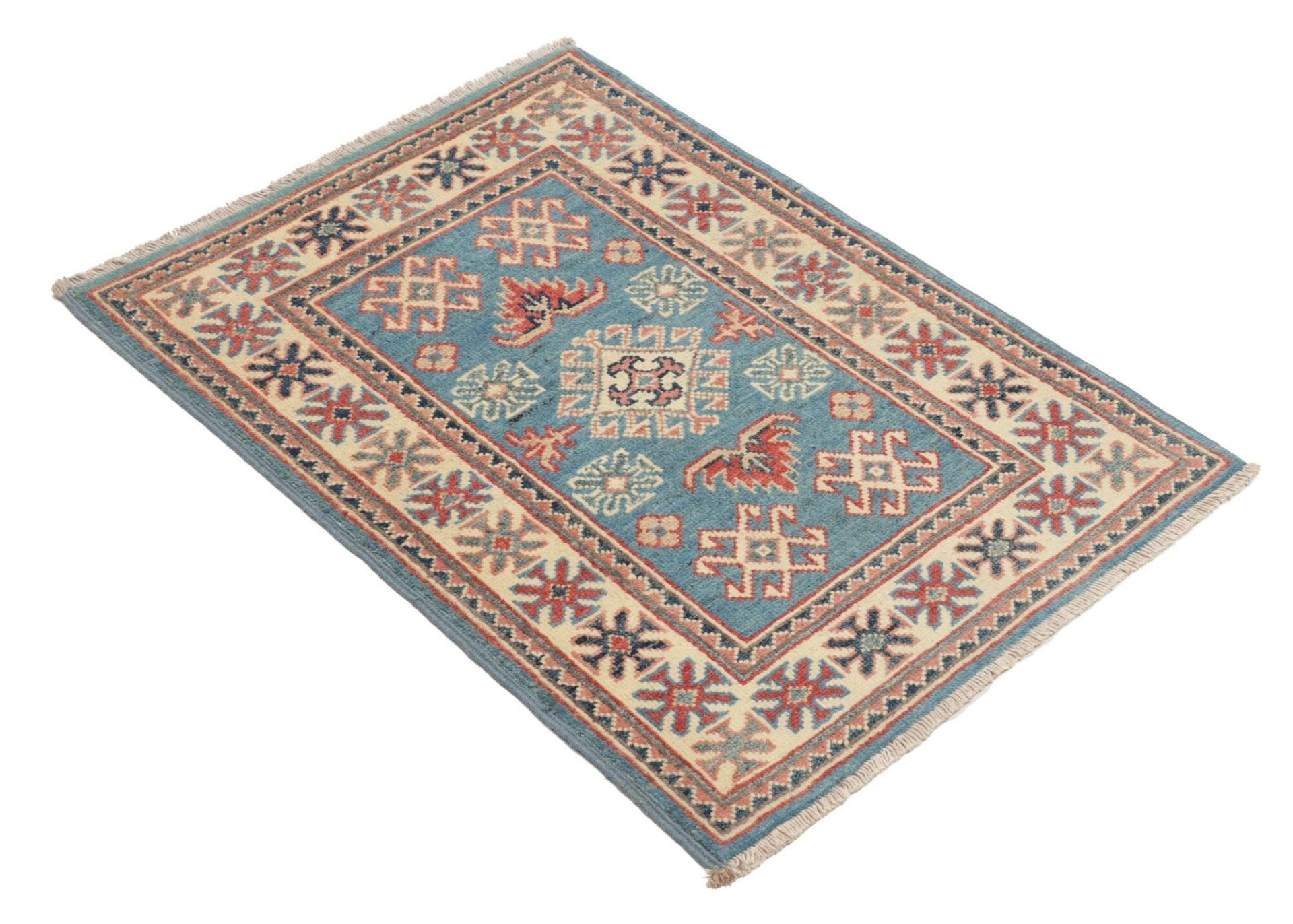 Kazak Orientteppich 65 × 85 cm aus Wolle, handgeknüpft