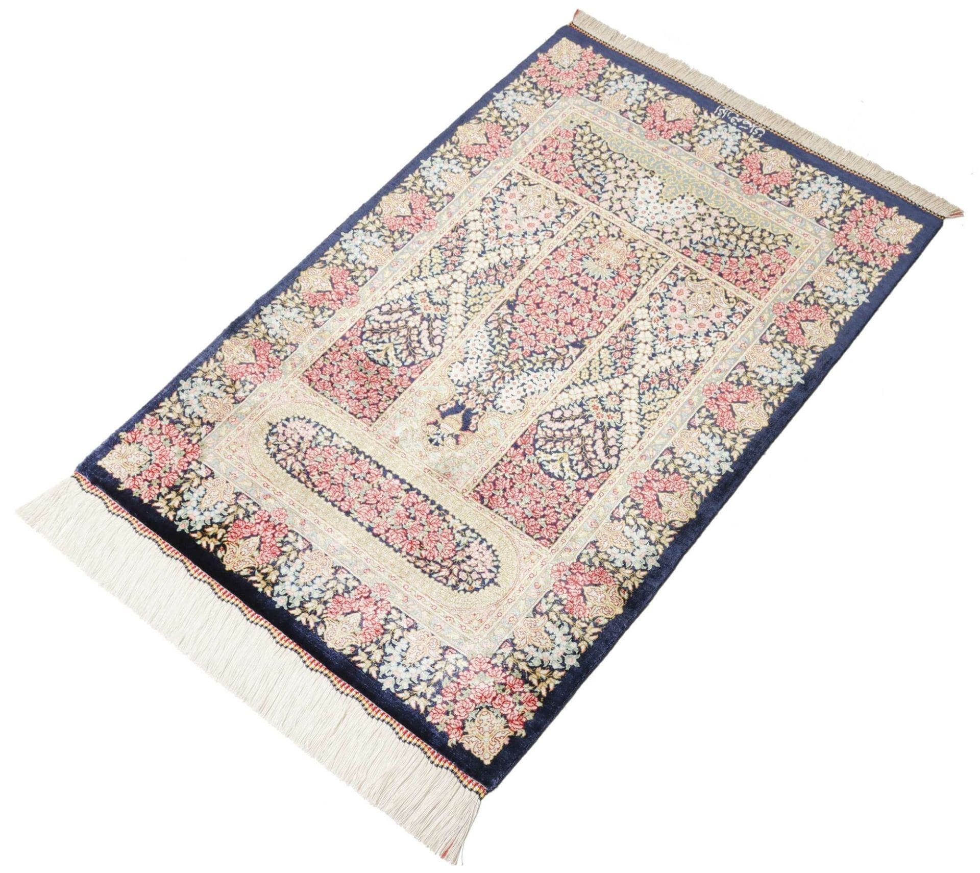 Ghom Perserteppich aus Iran, 63 × 90 cm