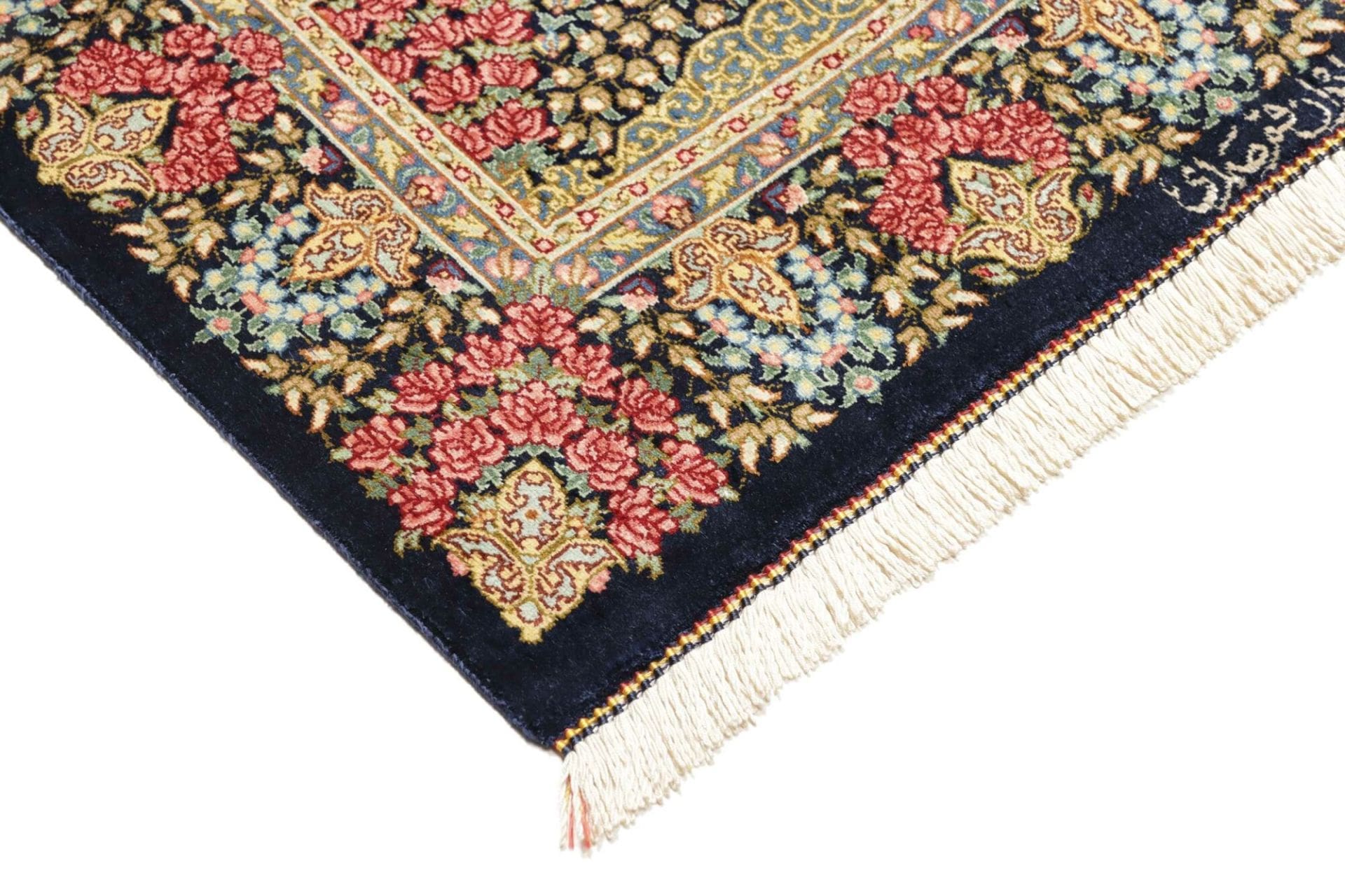 Ghom Perserteppich aus Iran, 63 × 90 cm