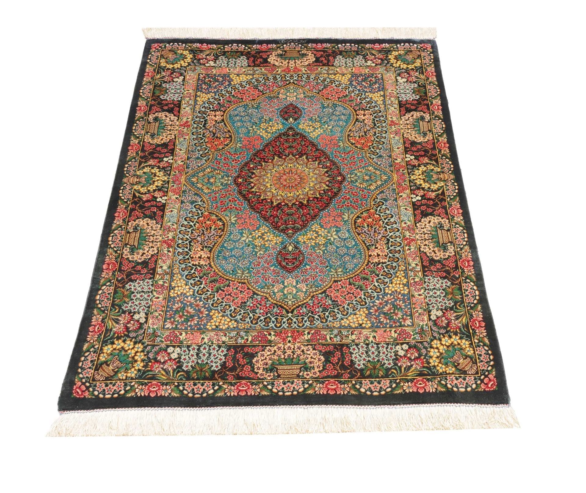 Ghom Perserteppich aus Iran, 81 × 117 cm