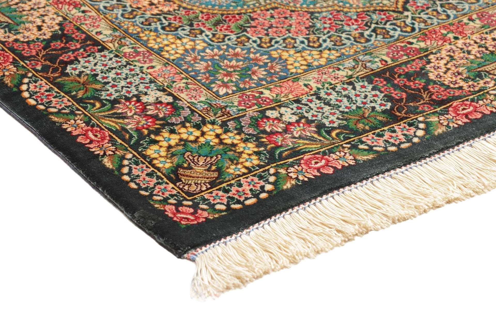 Ghom Perserteppich aus Iran, 81 × 117 cm