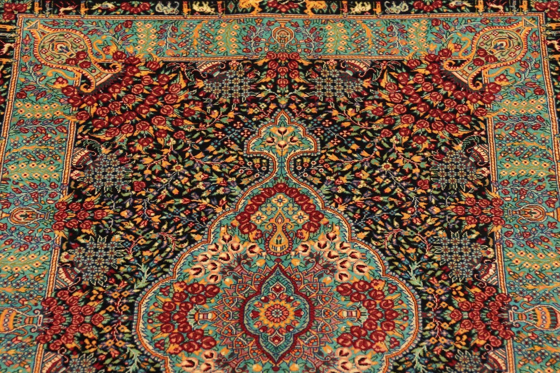 Handgeknüpfter Ghom Perserteppich 64 × 91 cm