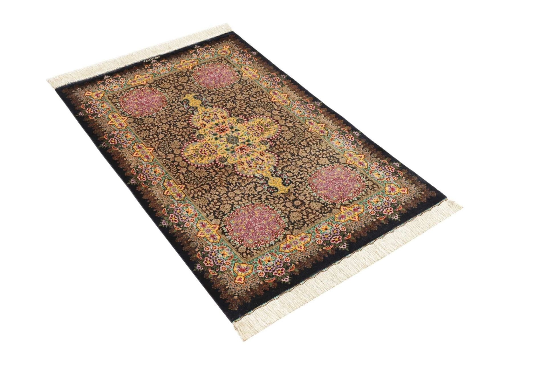 Ghom Perserteppich aus Iran, 81 × 128 cm