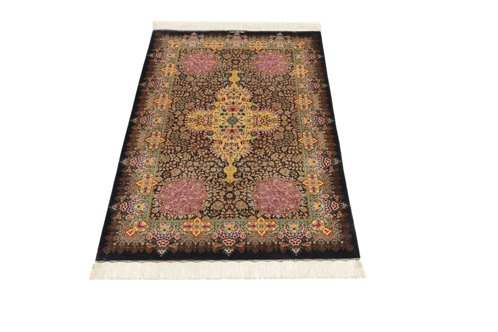 Ghom Perserteppich aus Iran, 81 × 128 cm