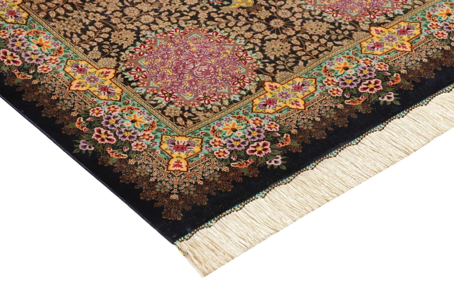 Ghom Perserteppich aus Iran, 81 × 128 cm