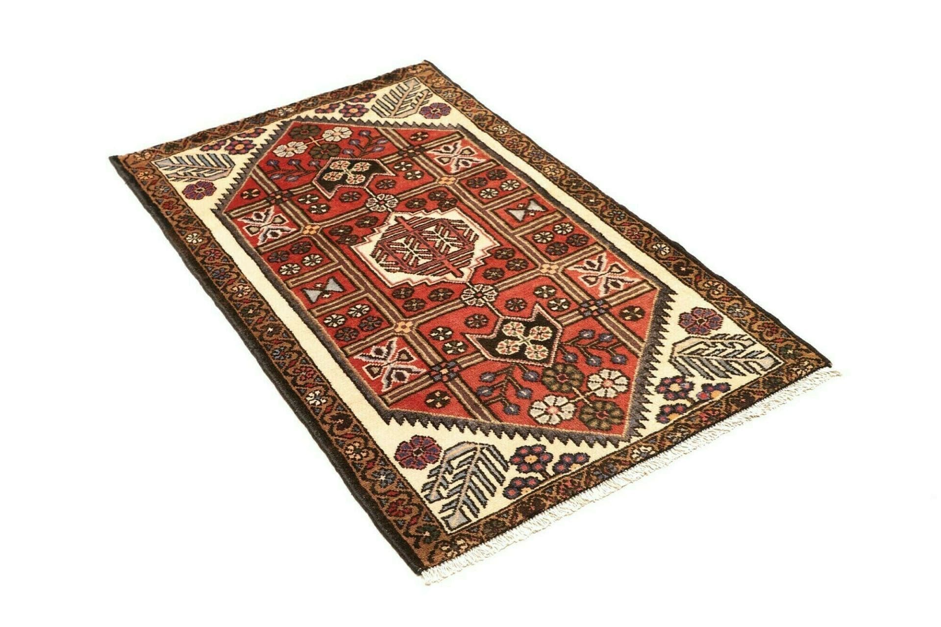 Handgeknüpfter Hamadan Herati Perserteppich 80 × 126 cm