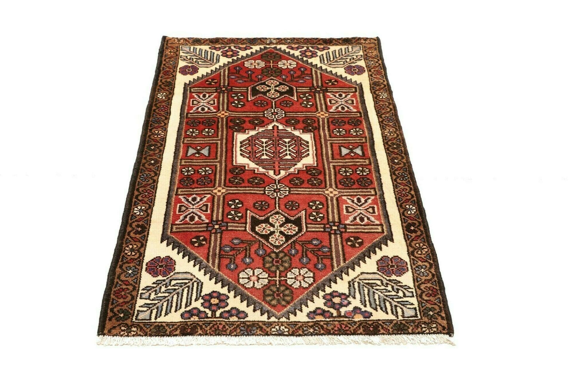 Handgeknüpfter Hamadan Herati Perserteppich 80 × 126 cm