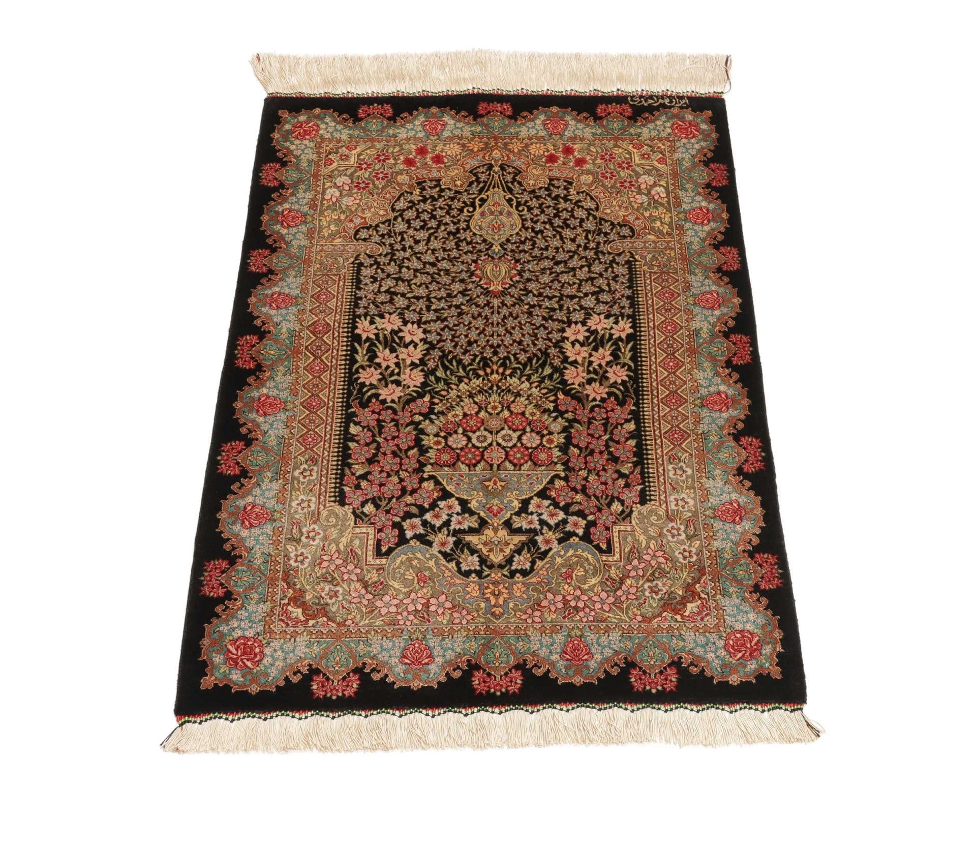 Ghom Perserteppich aus Iran, 63 × 89 cm