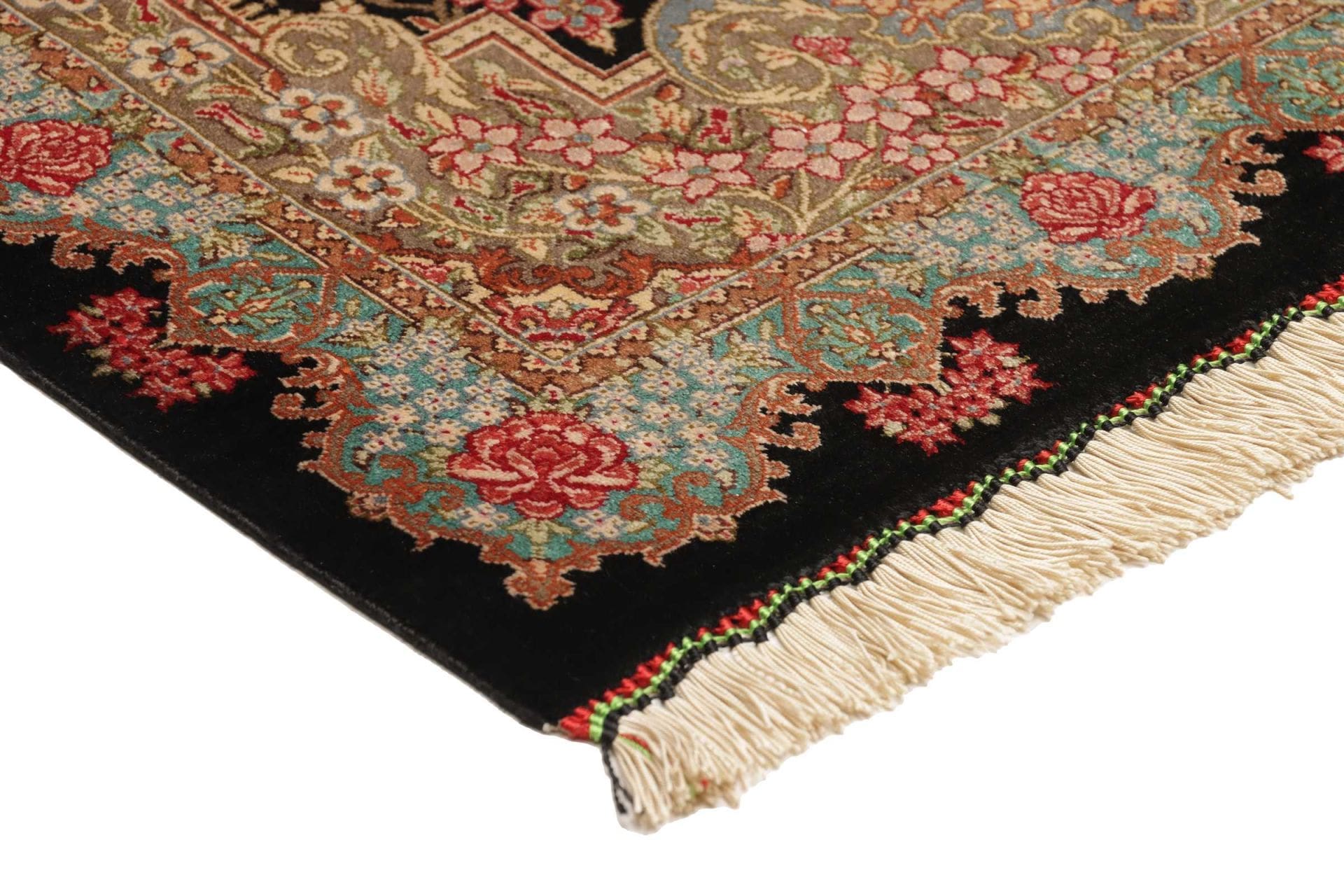 Ghom Perserteppich aus Iran, 63 × 89 cm