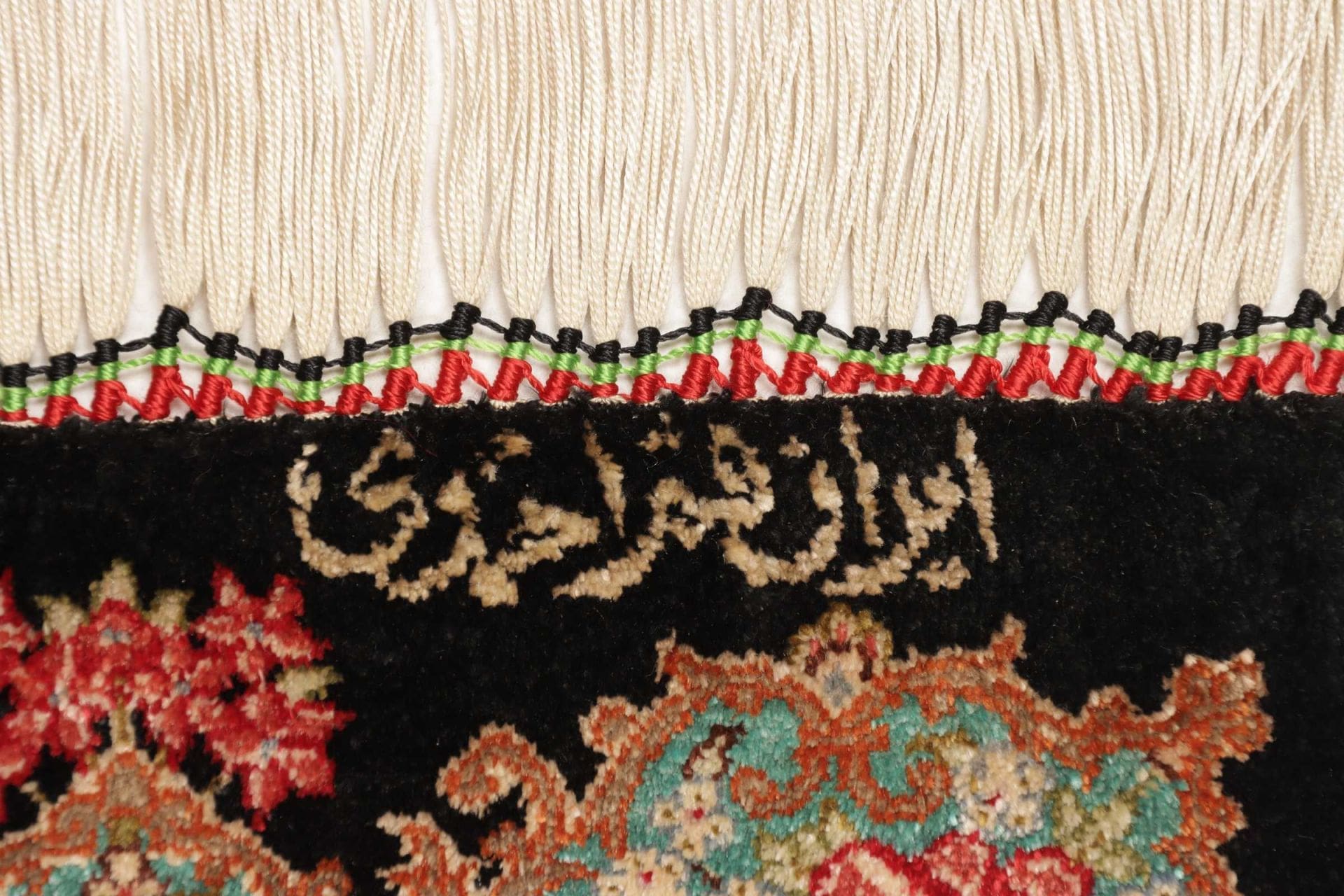 Ghom Perserteppich aus Iran, 63 × 89 cm