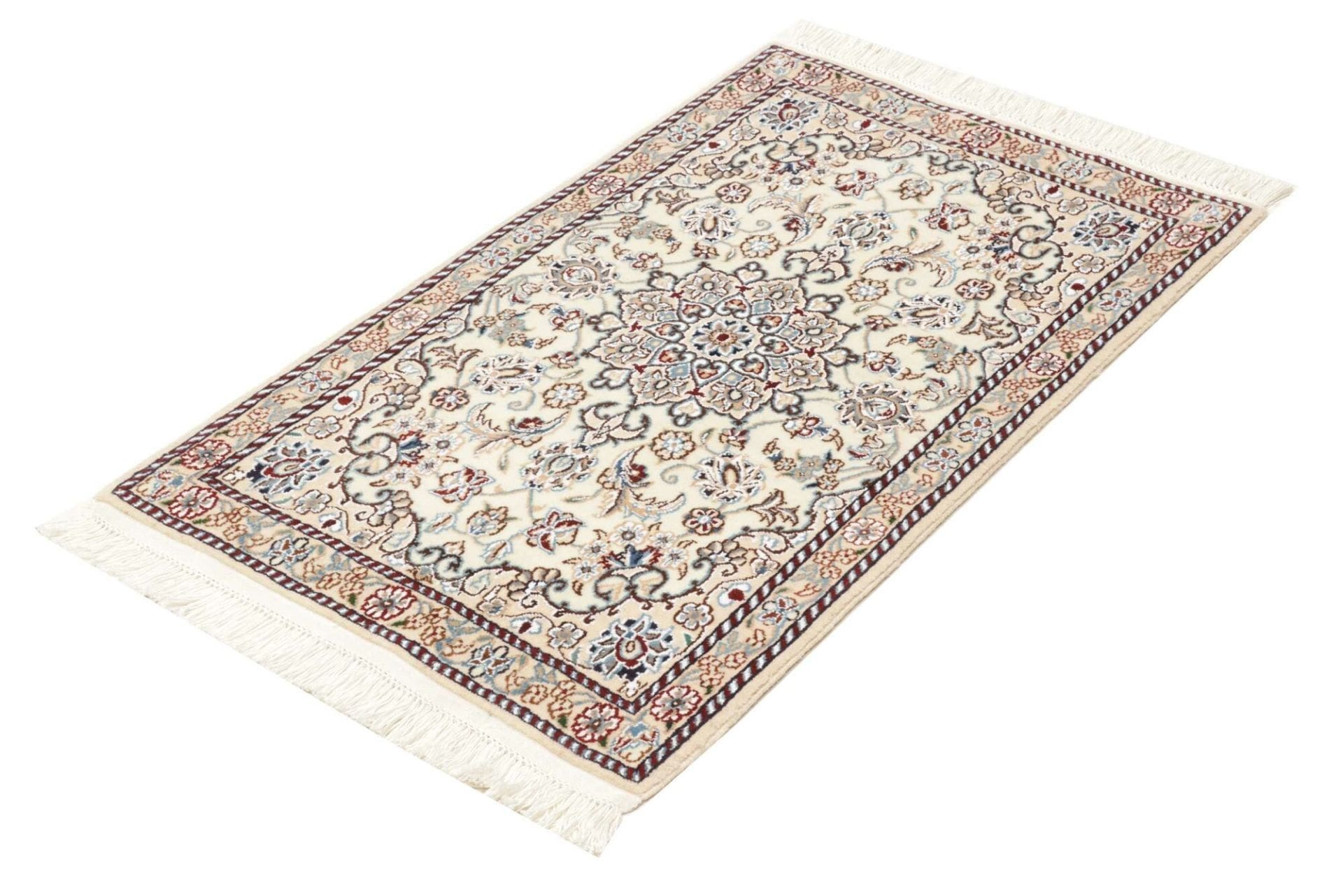 Handgeknüpfter Nain Perserteppich, 63 × 98 cm, Wolle