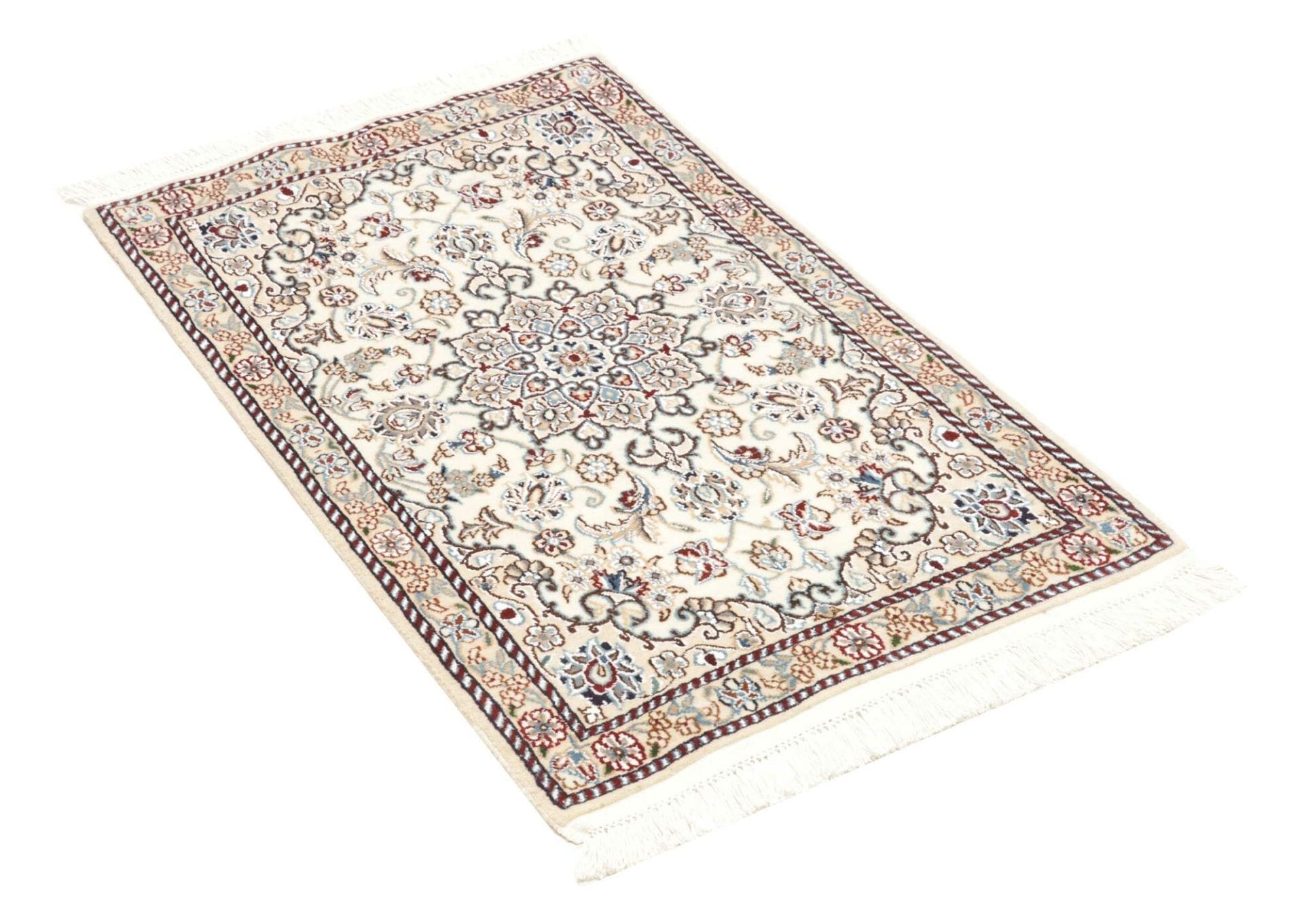 Handgeknüpfter Nain Perserteppich, 63 × 98 cm, Wolle