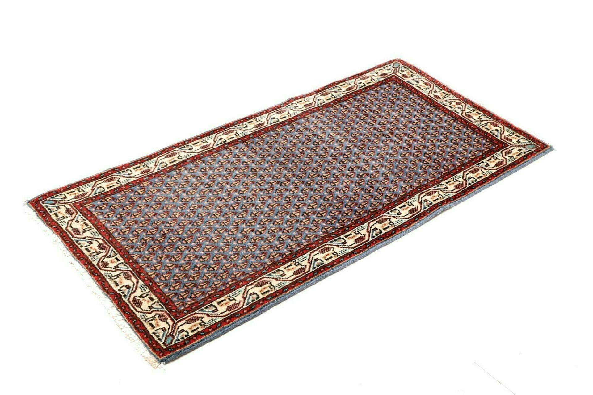 Hamadan Herati Perserteppich 65 × 127 cm aus Wolle, handgeknüpft