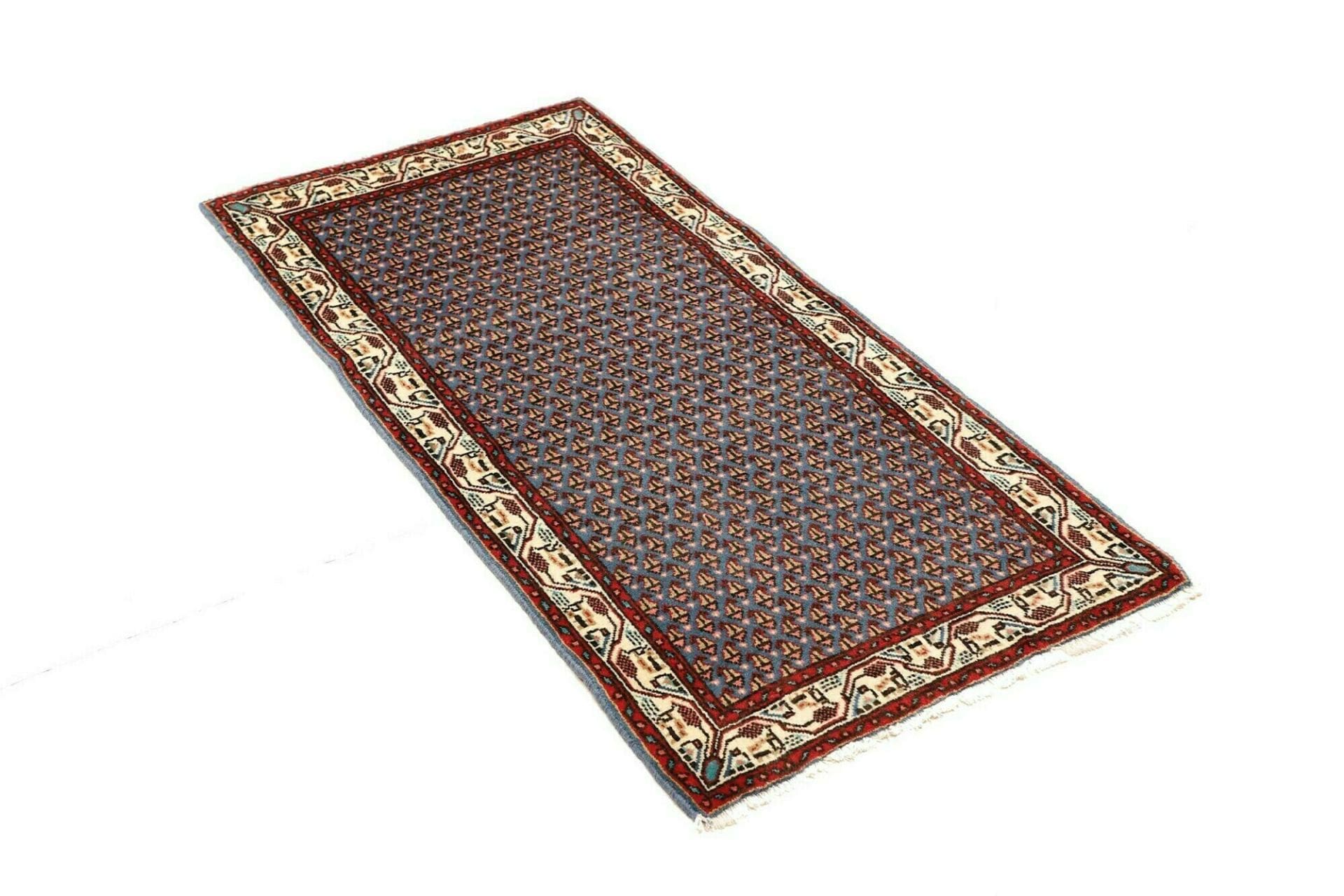 Hamadan Herati Perserteppich 65 × 127 cm aus Wolle, handgeknüpft