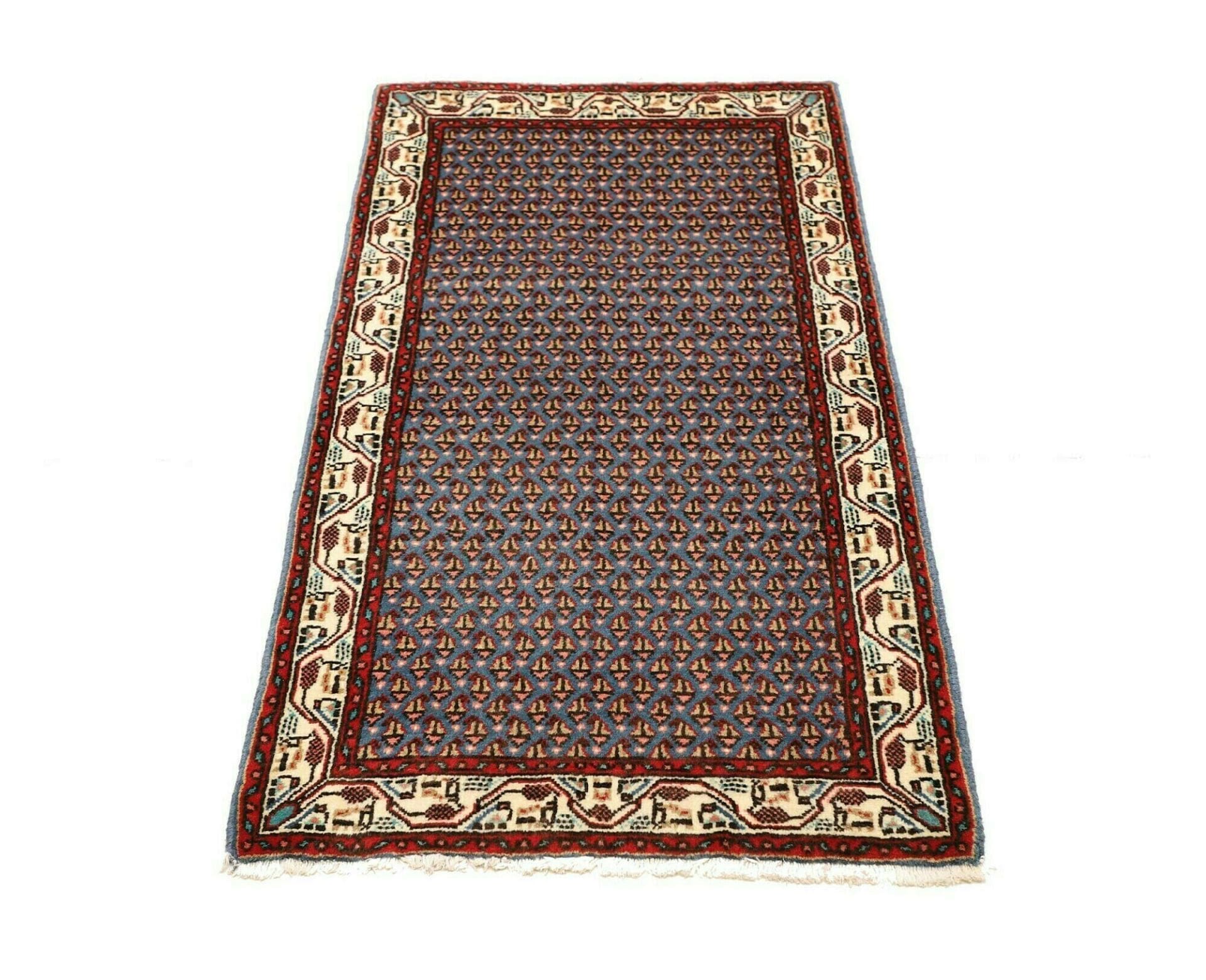Hamadan Herati Perserteppich 65 × 127 cm aus Wolle, handgeknüpft