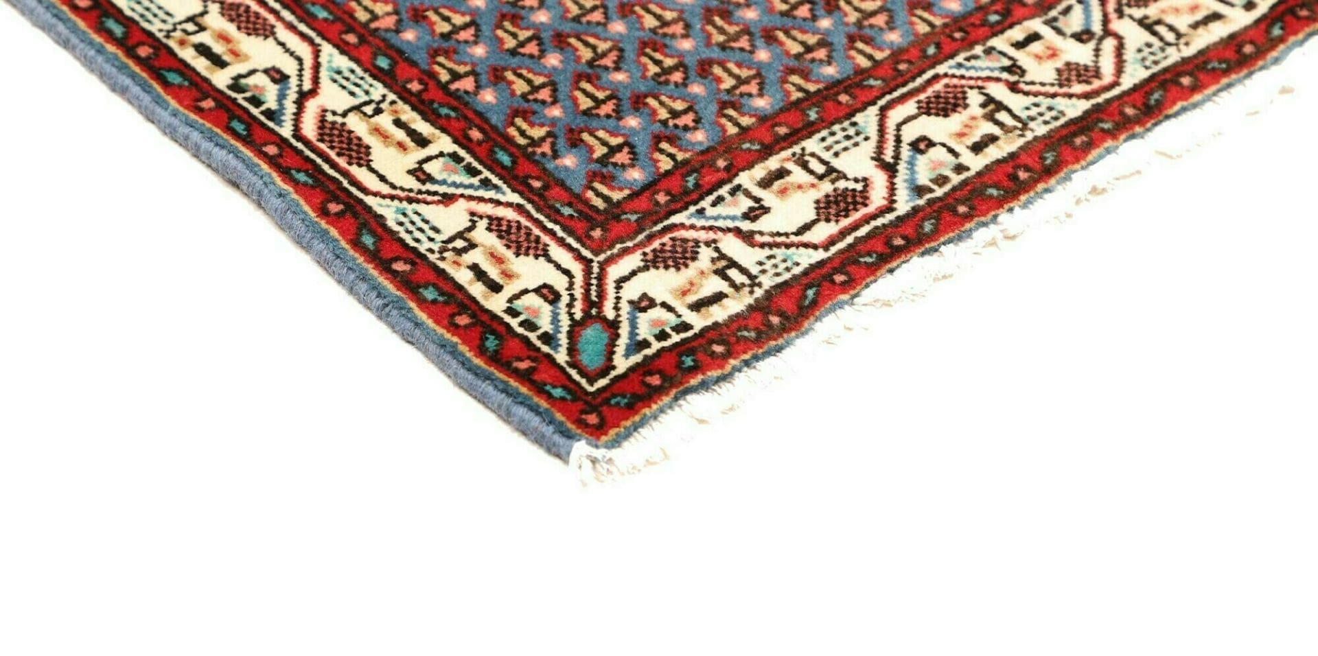 Hamadan Herati Perserteppich 65 × 127 cm aus Wolle, handgeknüpft