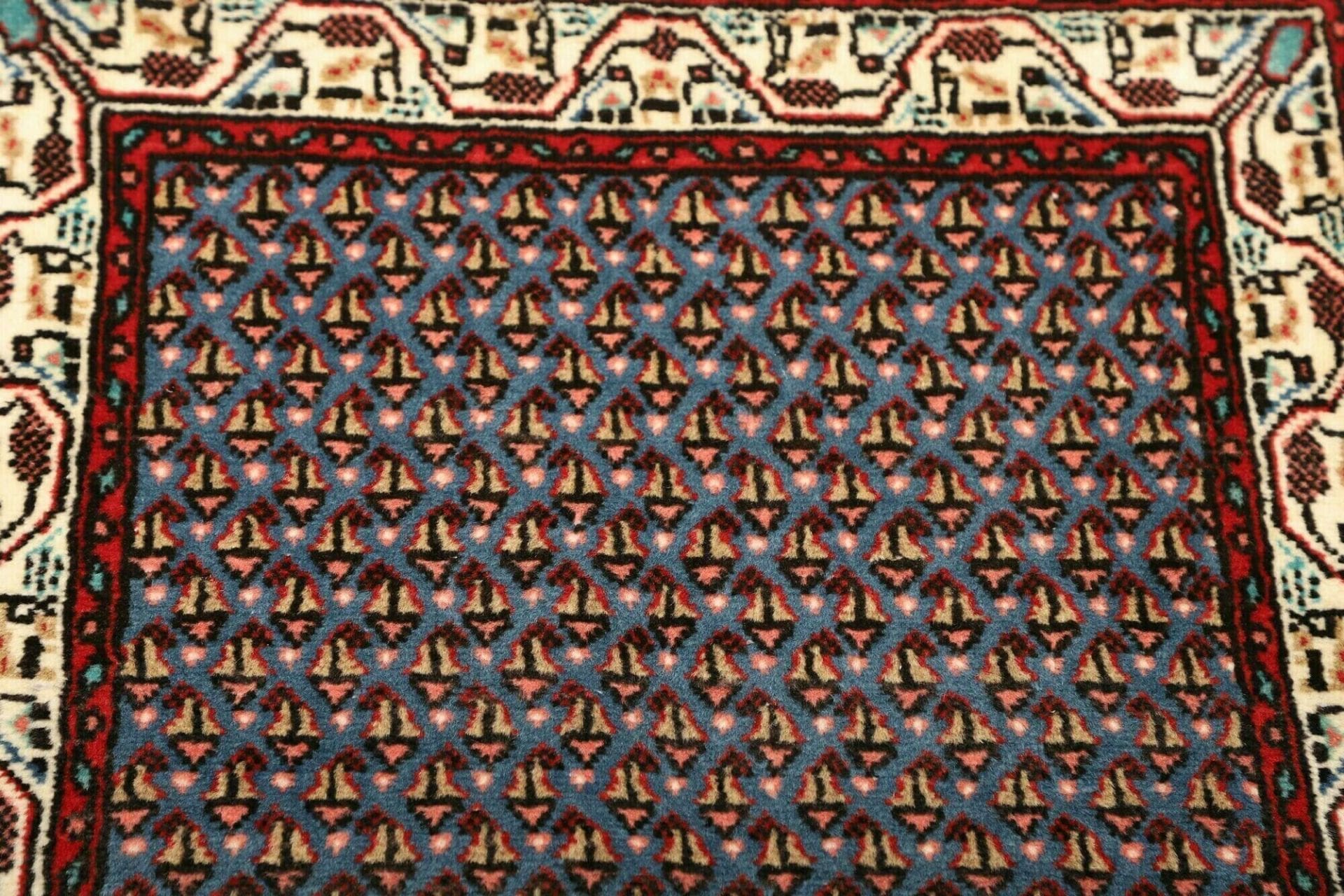 Hamadan Herati Perserteppich 65 × 127 cm aus Wolle, handgeknüpft