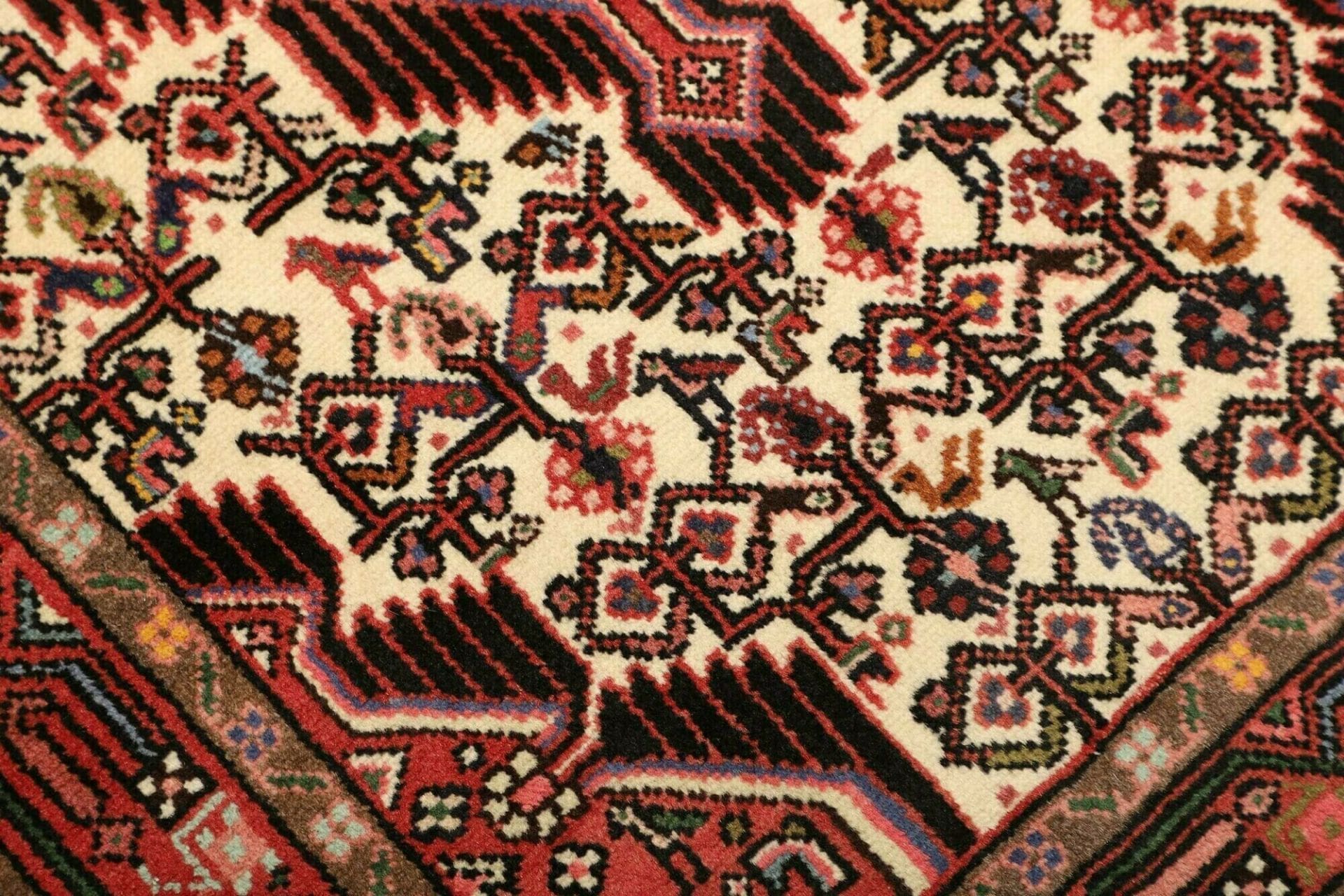 hamadan-teppich-80-x-125cm-schurwolle-herati-muster-handgeknupft-5 Hamadan Herati Perserteppich aus Iran, 80 × 125 cm