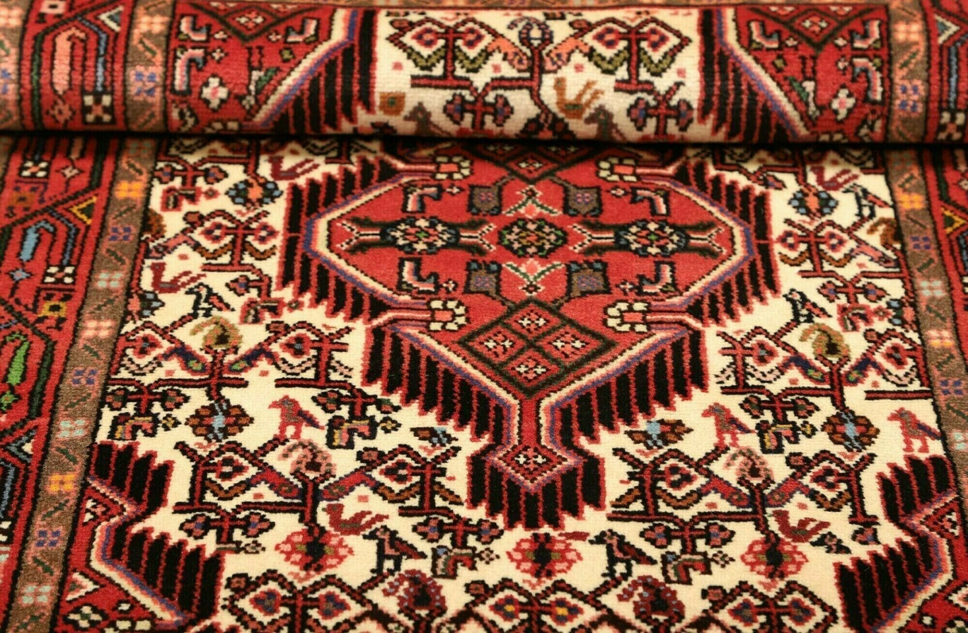 hamadan-teppich-80-x-125cm-schurwolle-herati-muster-handgeknupft-7 Hamadan Herati Perserteppich aus Iran, 80 × 125 cm