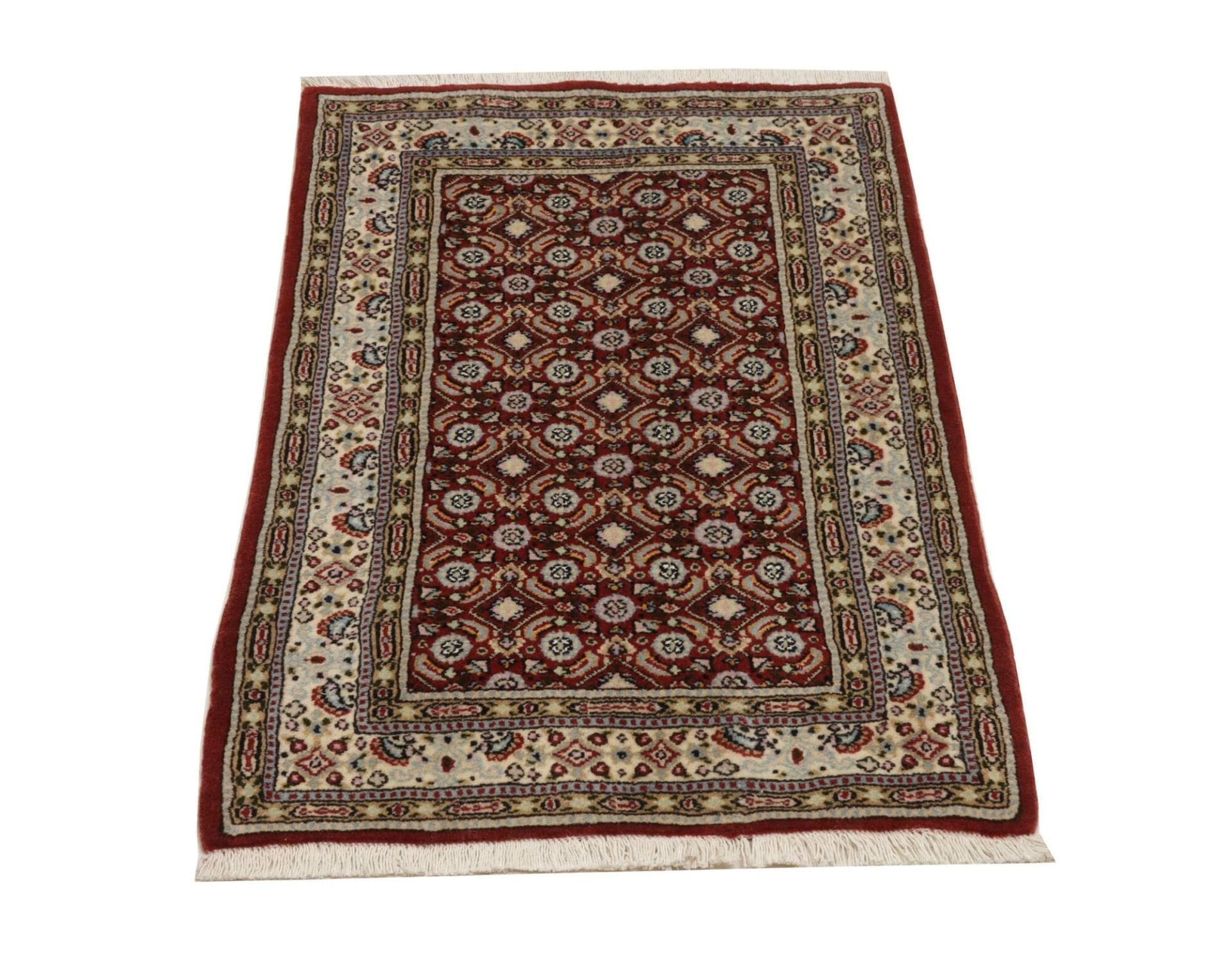 Moud Perserteppich aus Iran, 63 × 92 cm
