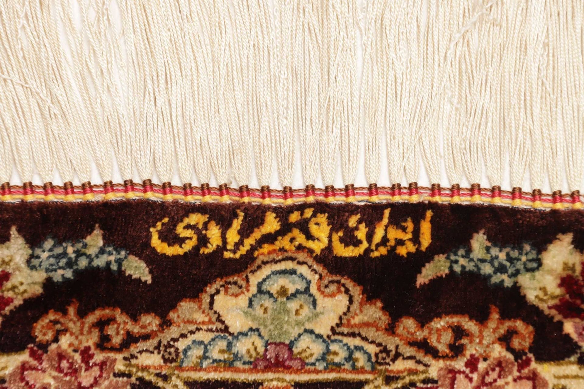 Ghom Perserteppich aus Iran, 82 × 121 cm