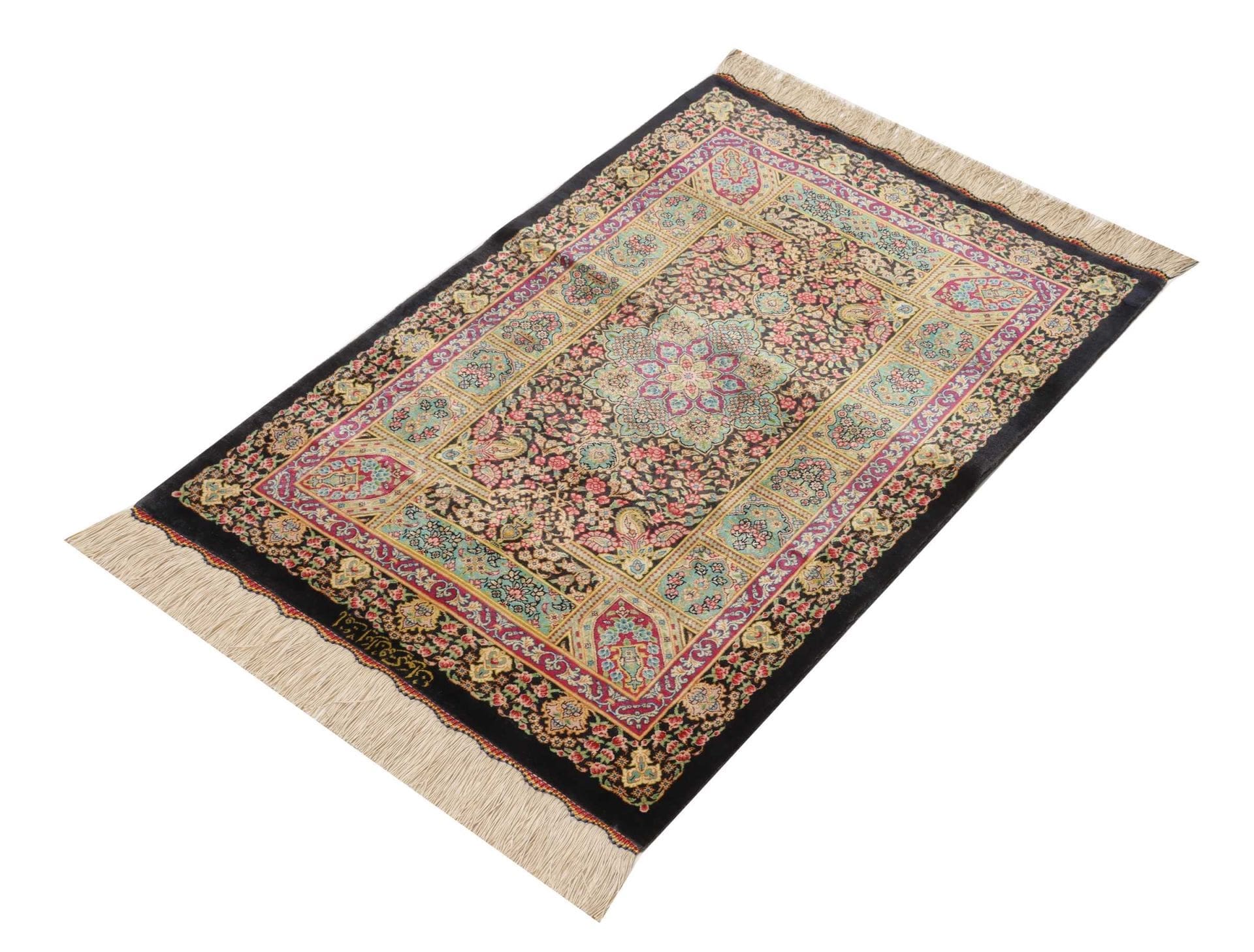 Ghom Perserteppich aus Iran, 64 × 87 cm