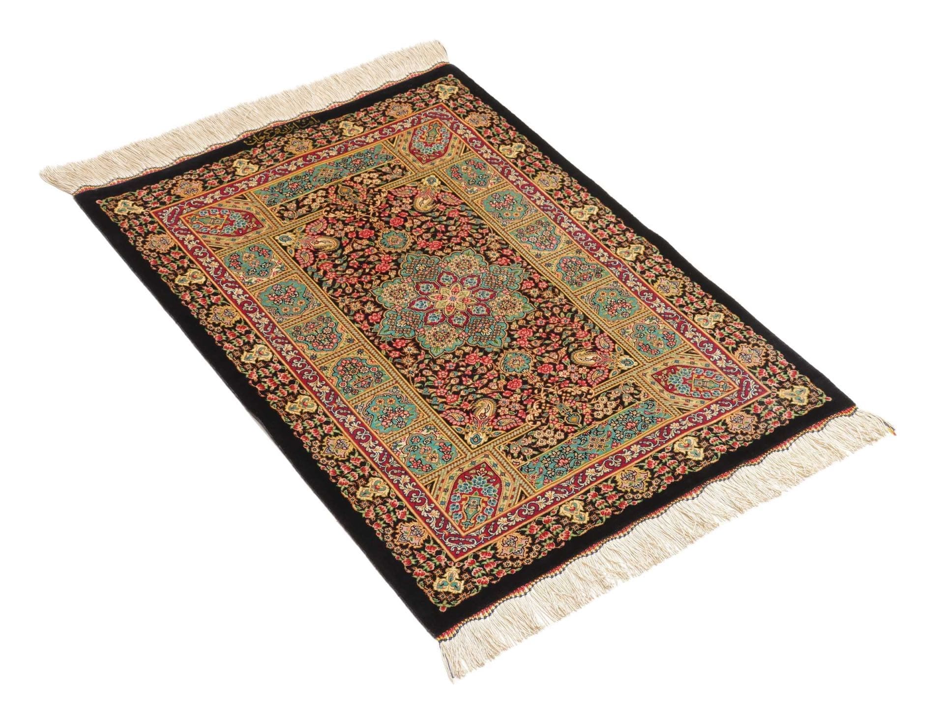 Ghom Perserteppich aus Iran, 64 × 87 cm