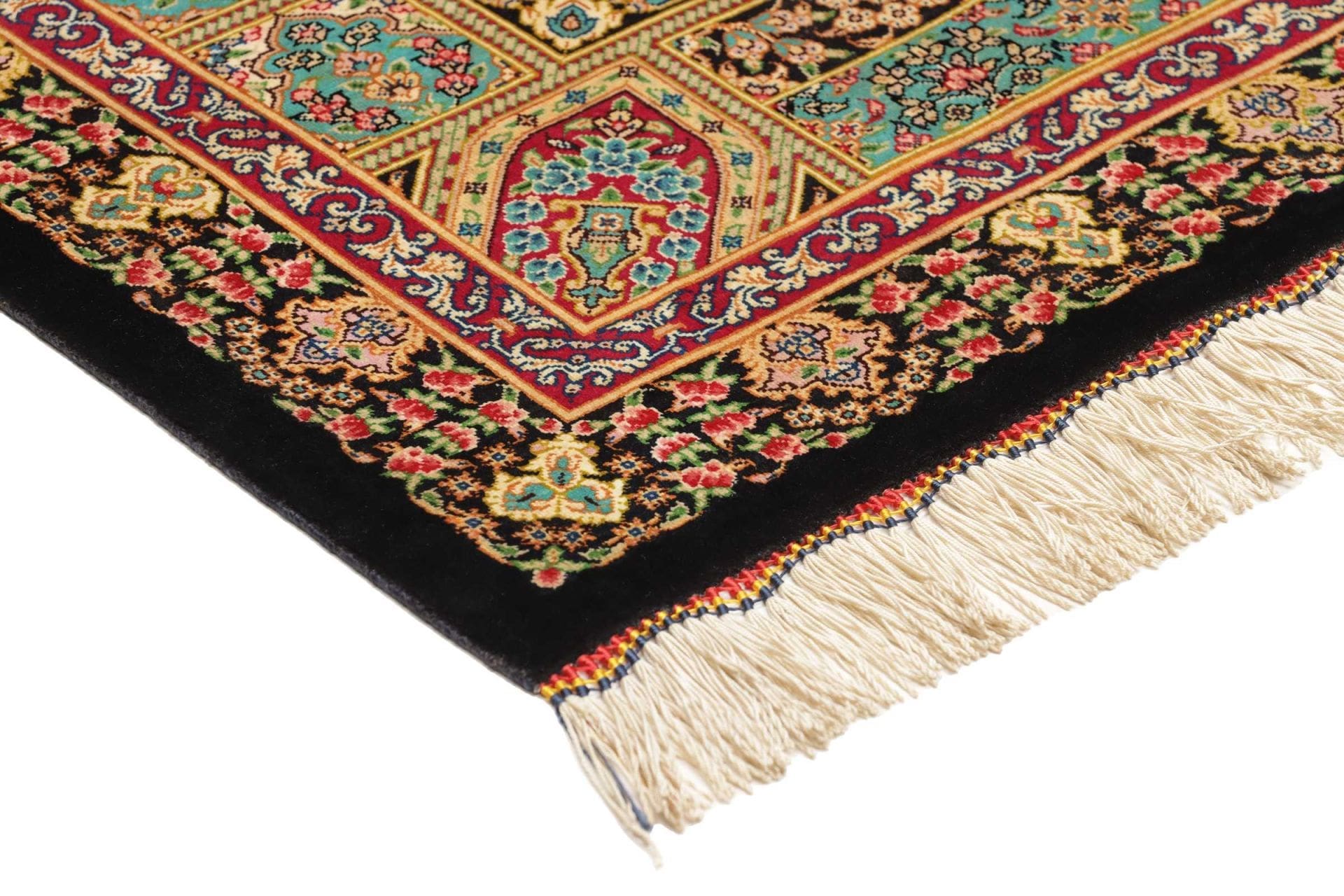 Ghom Perserteppich aus Iran, 64 × 87 cm