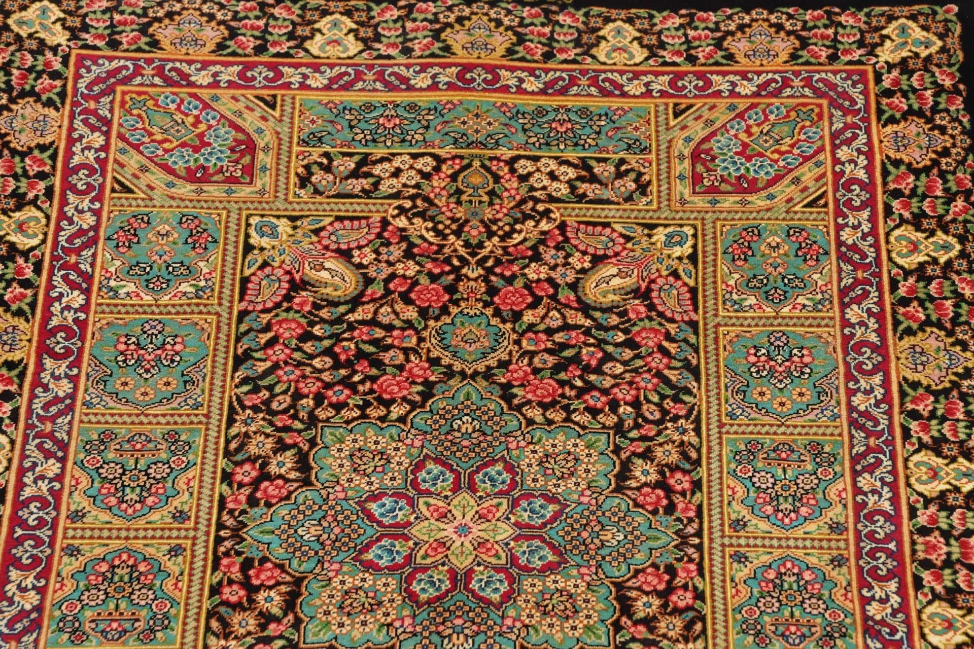 Ghom Perserteppich aus Iran, 64 × 87 cm