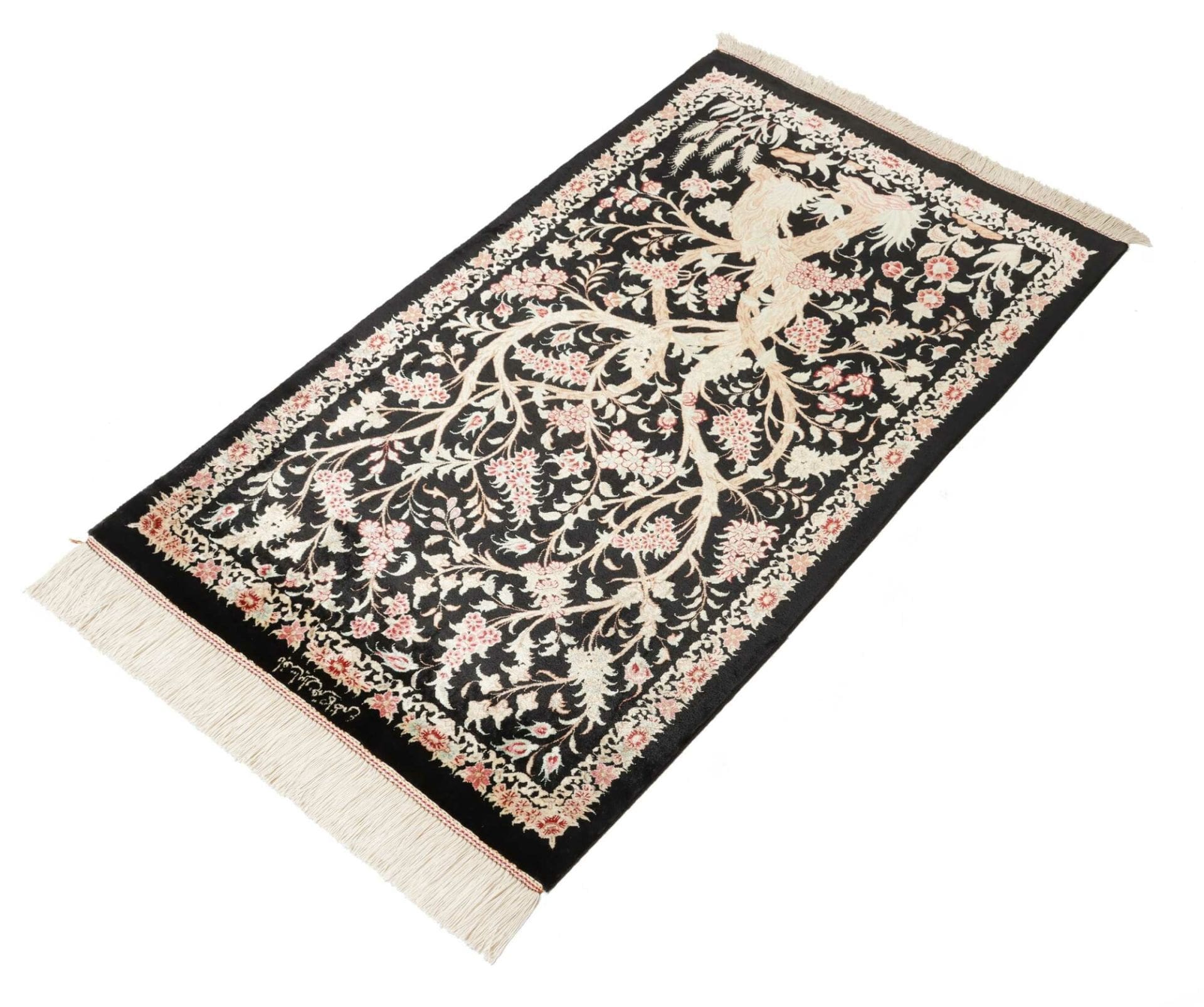 Ghom Perserteppich aus Iran, 63 × 101 cm