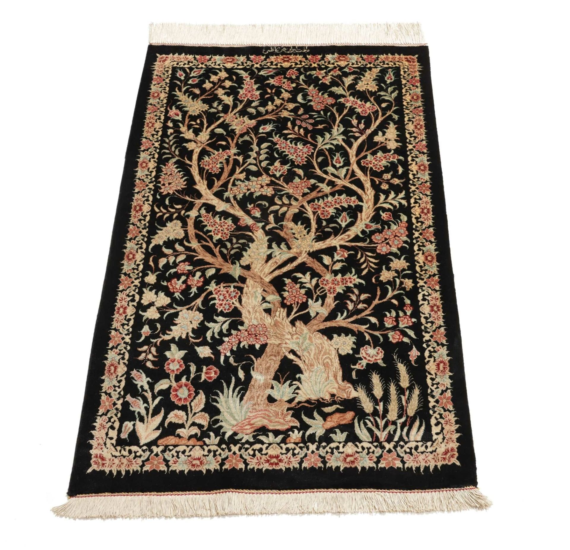 Ghom Perserteppich aus Iran, 63 × 101 cm