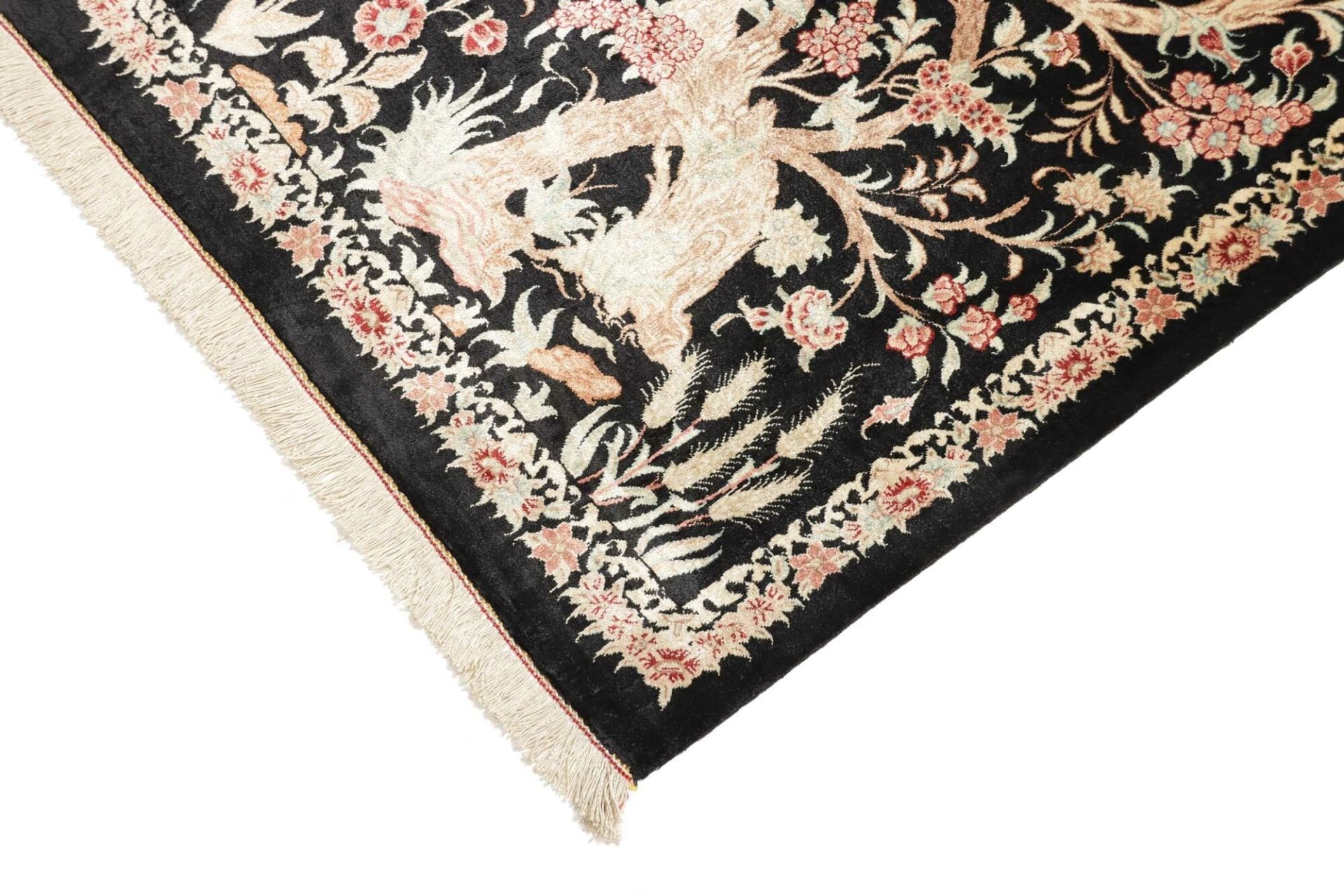Ghom Perserteppich aus Iran, 63 × 101 cm
