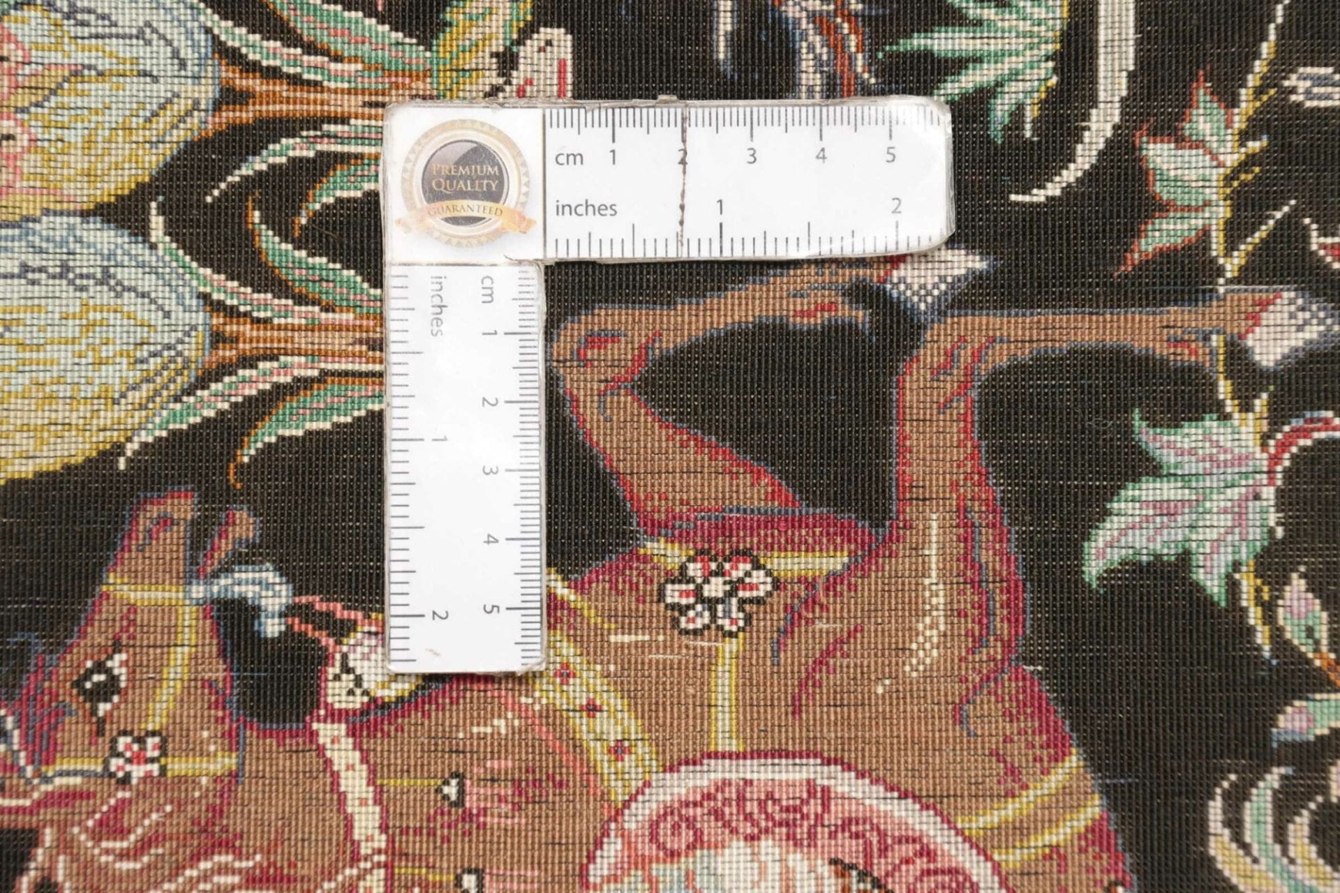 Ghom Perserteppich 56 × 87 cm aus Seide, handgeknüpft