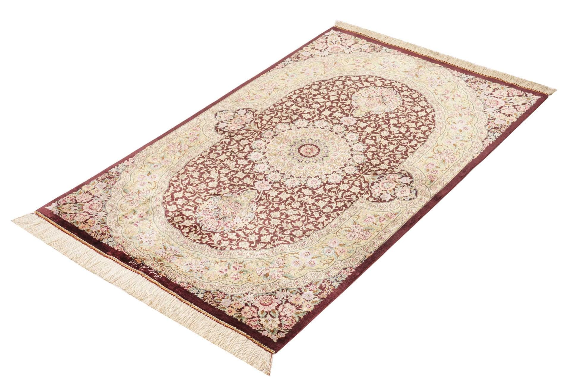 Ghom Perserteppich aus Iran, 82 × 124 cm