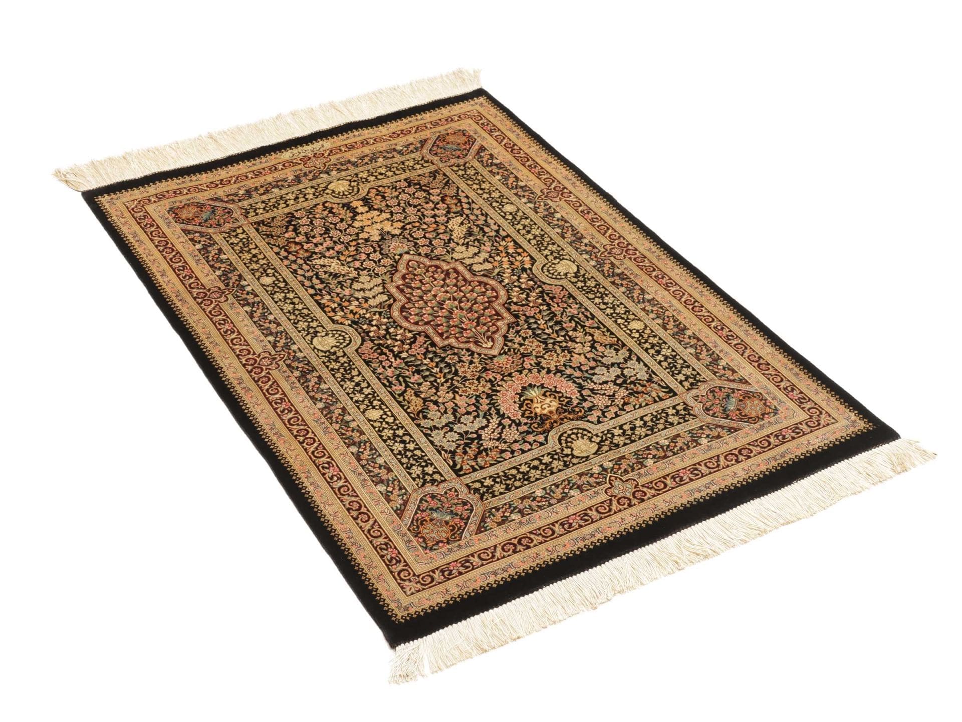 Ghom Perserteppich aus Iran, 82 × 118 cm