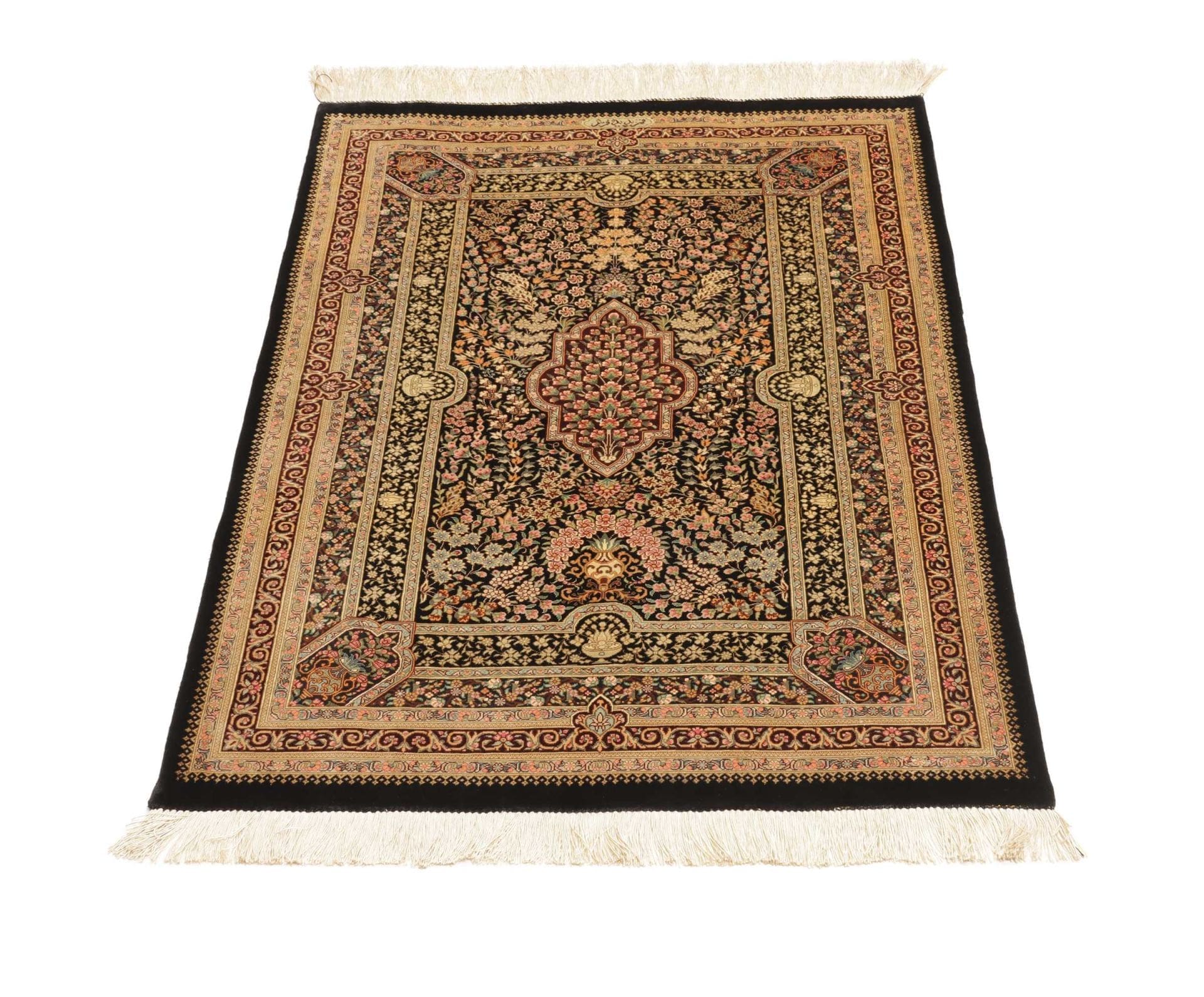 Ghom Perserteppich aus Iran, 82 × 118 cm