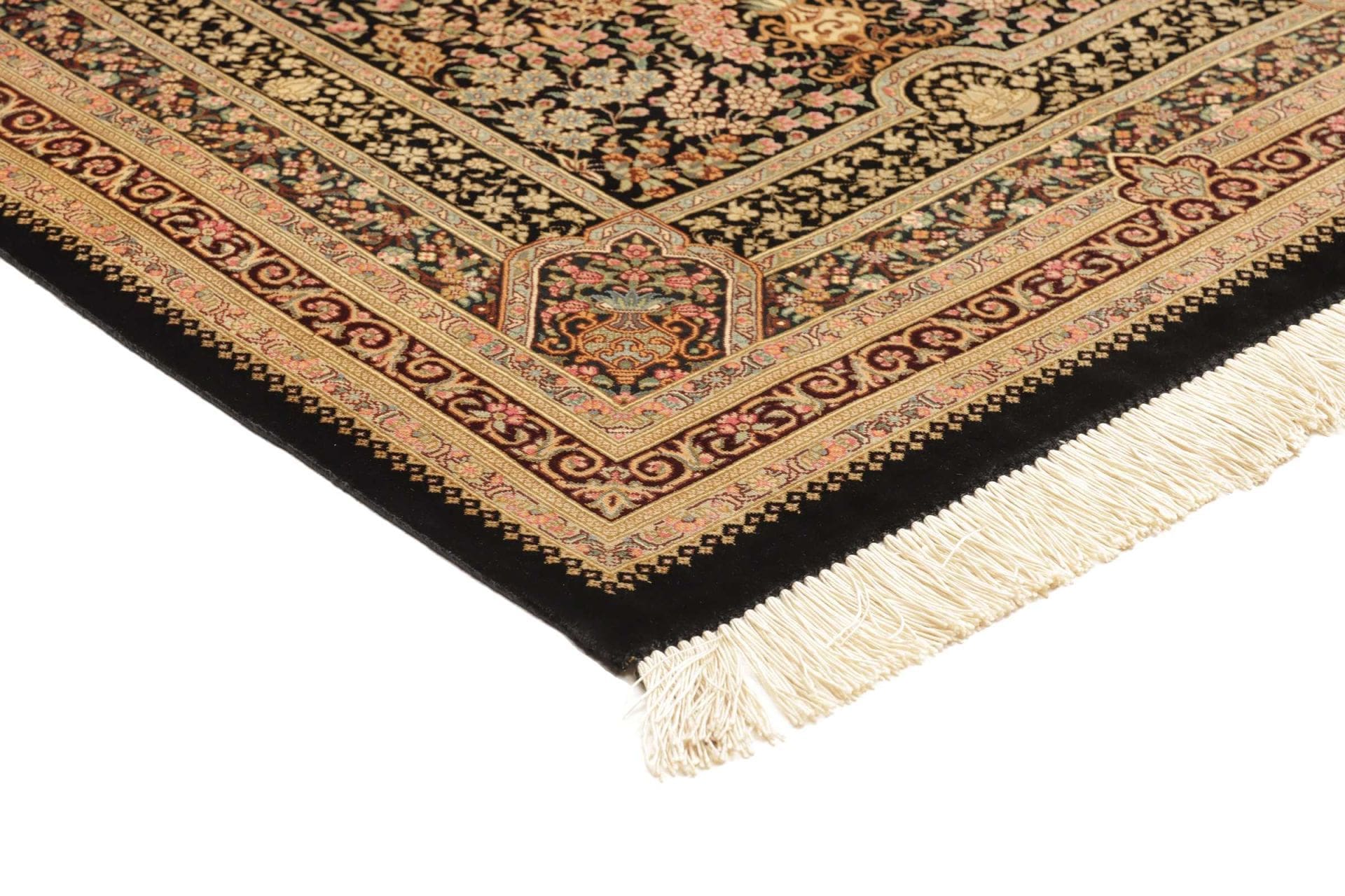 Ghom Perserteppich aus Iran, 82 × 118 cm
