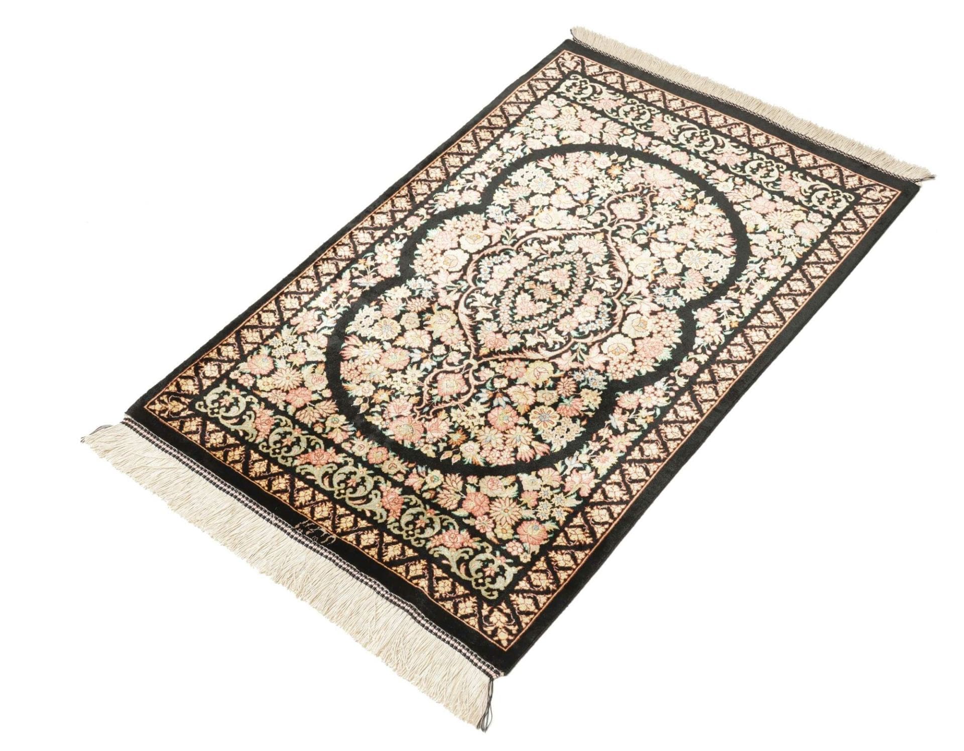 Ghom Perserteppich aus Iran, 61 × 91 cm