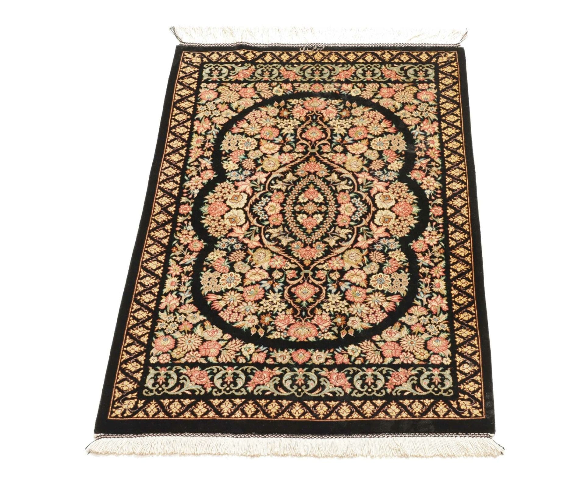Ghom Perserteppich aus Iran, 61 × 91 cm
