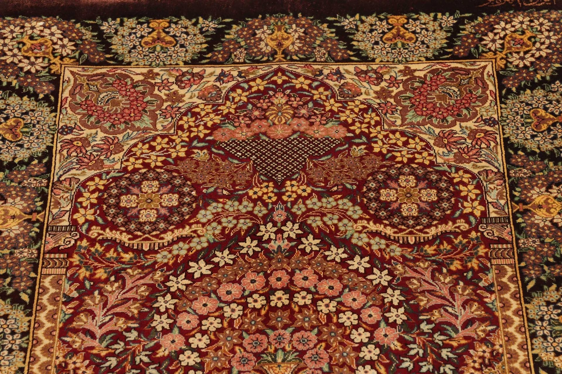 Handgeknüpfter Ghom Perserteppich 66 × 94 cm