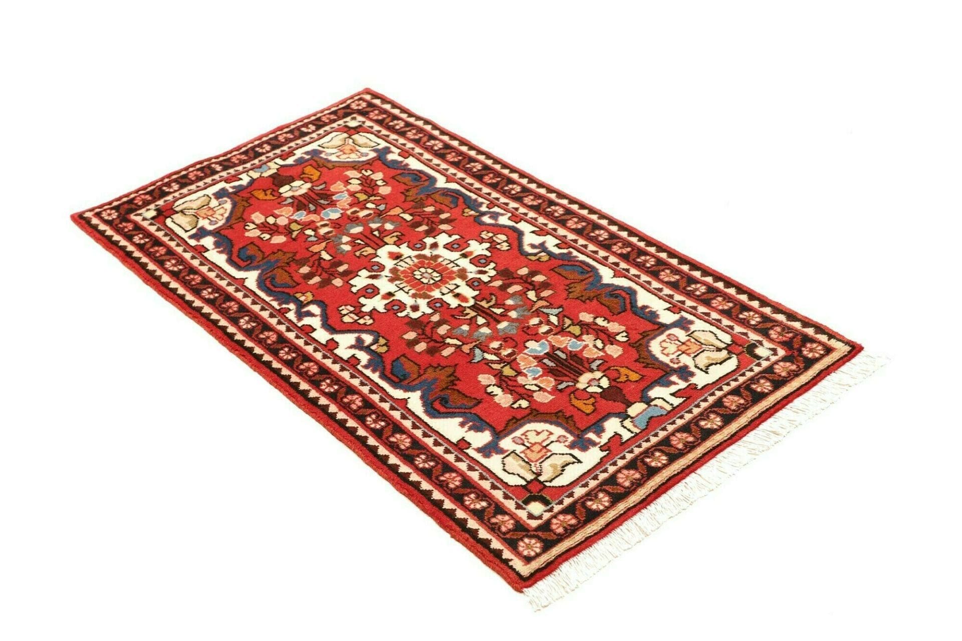 hamadan-teppich-72-x-121-cm-herati-muster-schurwolle-handgeknupft-2 Handgeknüpfter Hamadan Herati Perserteppich 72 × 121 cm