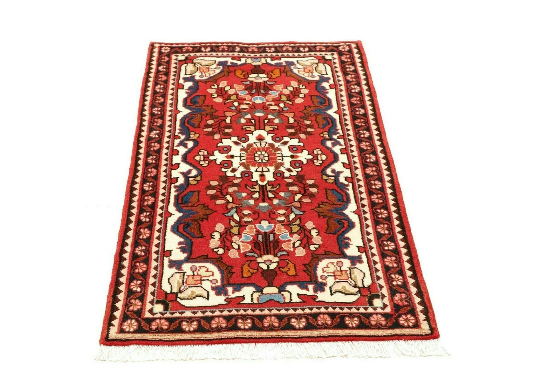 hamadan-teppich-72-x-121-cm-herati-muster-schurwolle-handgeknupft-3 Handgeknüpfter Hamadan Herati Perserteppich 72 × 121 cm