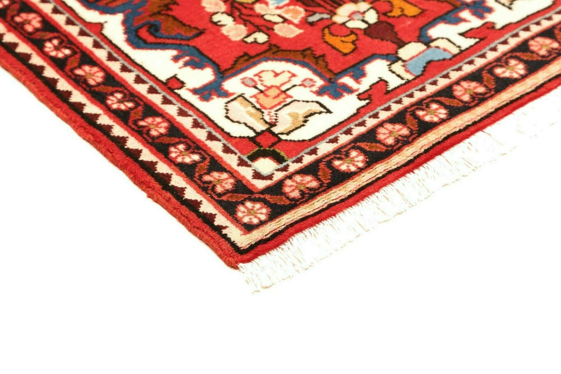 hamadan-teppich-72-x-121-cm-herati-muster-schurwolle-handgeknupft-4 Handgeknüpfter Hamadan Herati Perserteppich 72 × 121 cm
